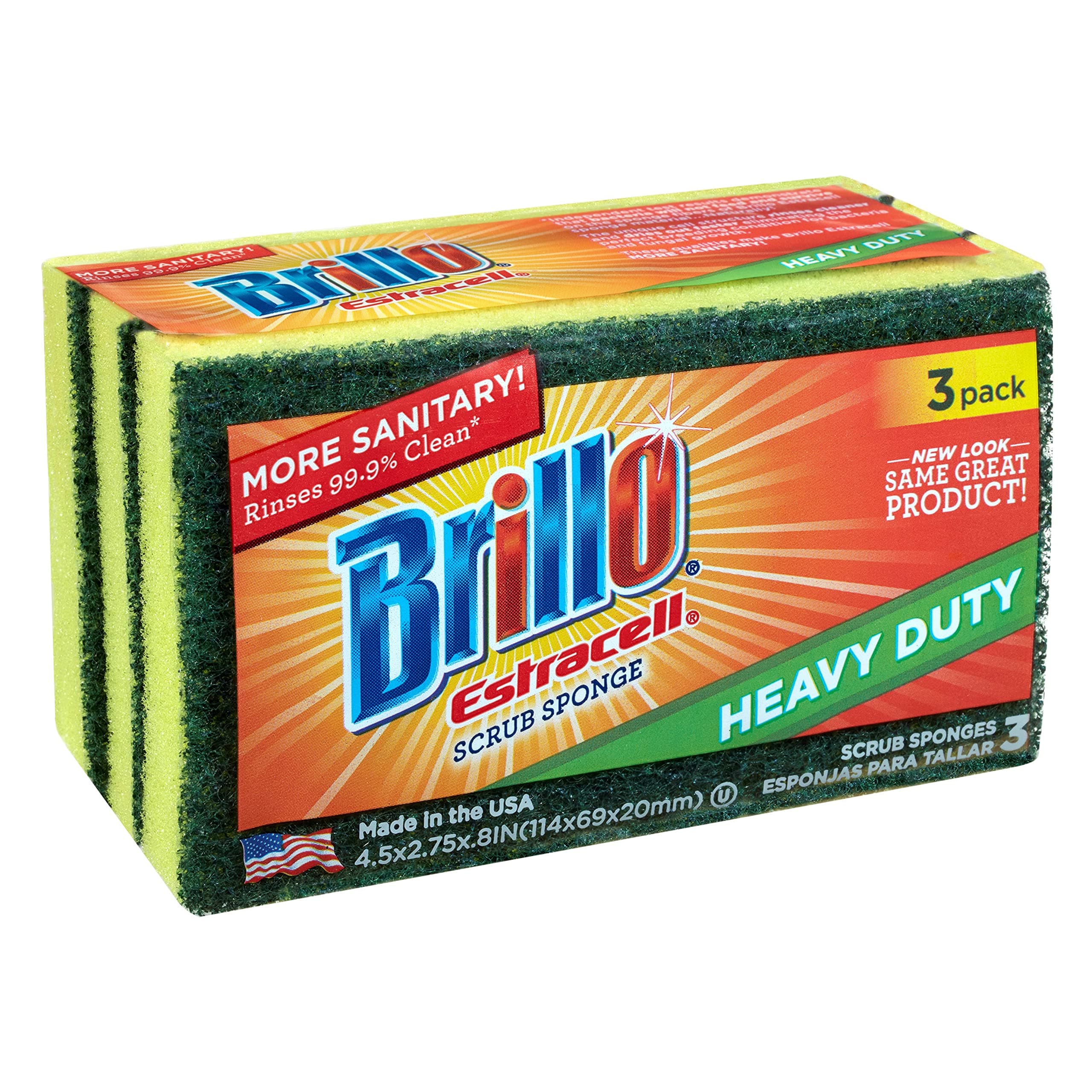 Heavy Duty Estracell Sponges, Premium Long Lasting, 3 Count (Pack of 1)