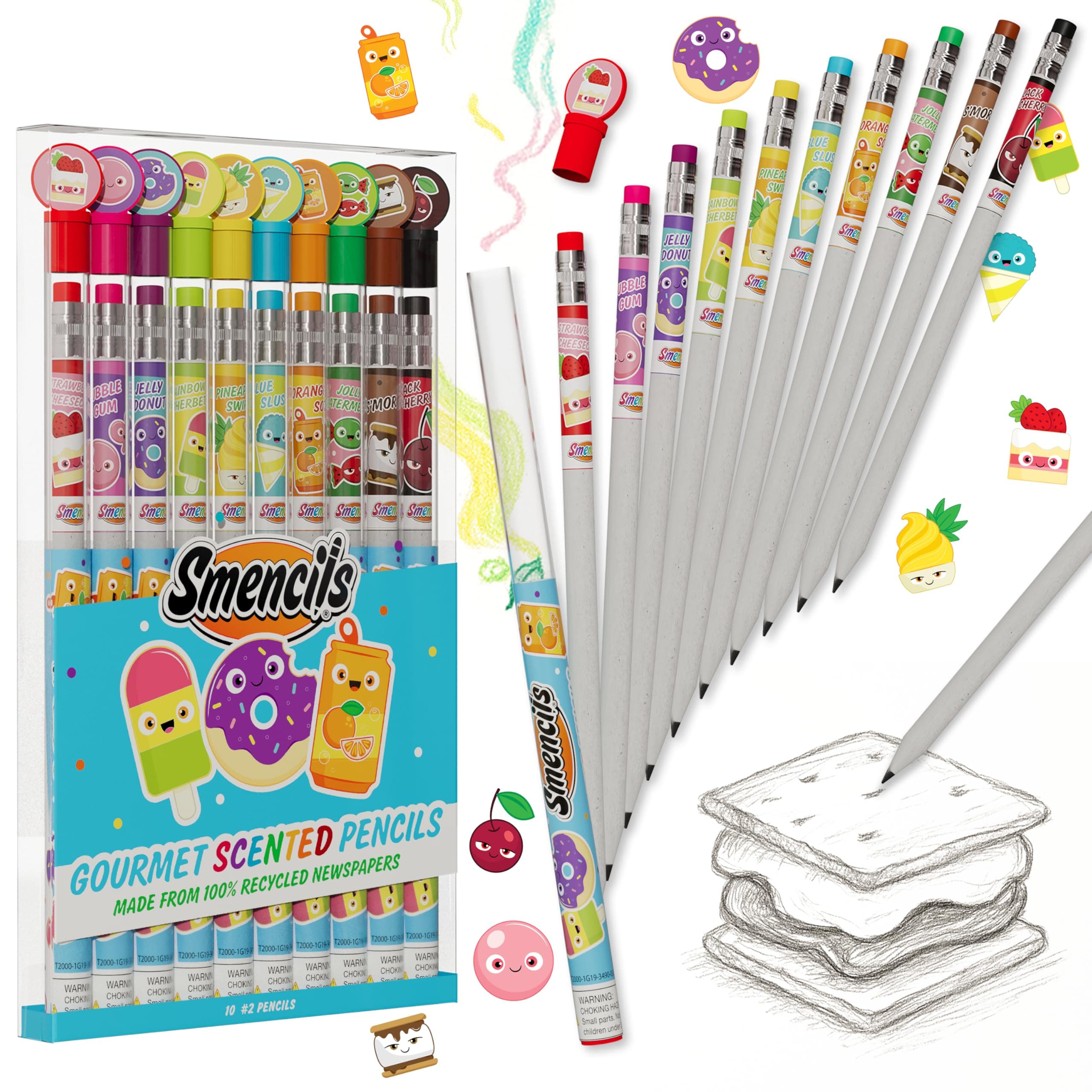 Scentco Graphite Smencils 10-Pack of Scented Pencils
