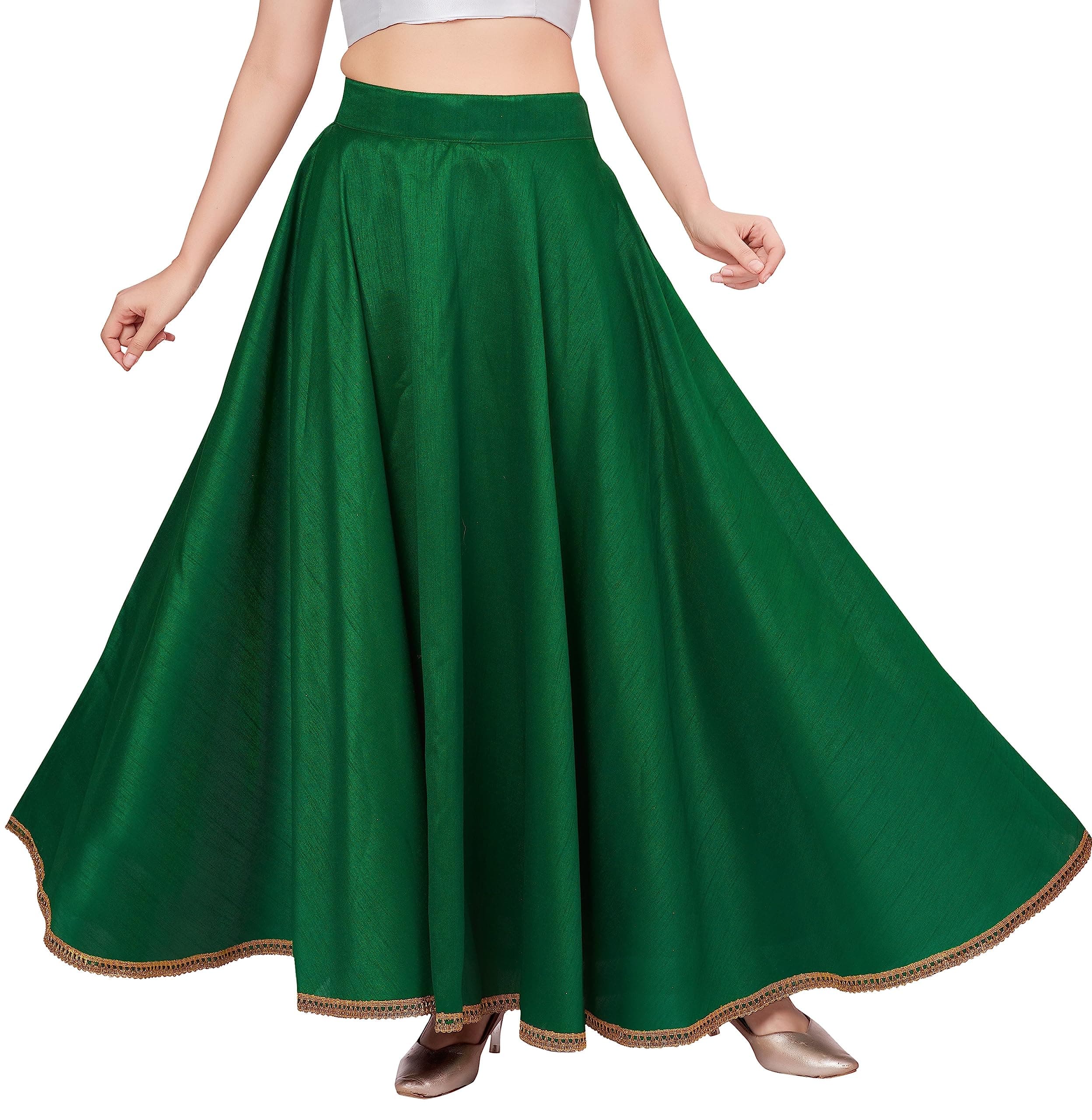 STUDIO ShringaarWomen's Poly Silk Skirt/Lehenga with 8 Meters Flare