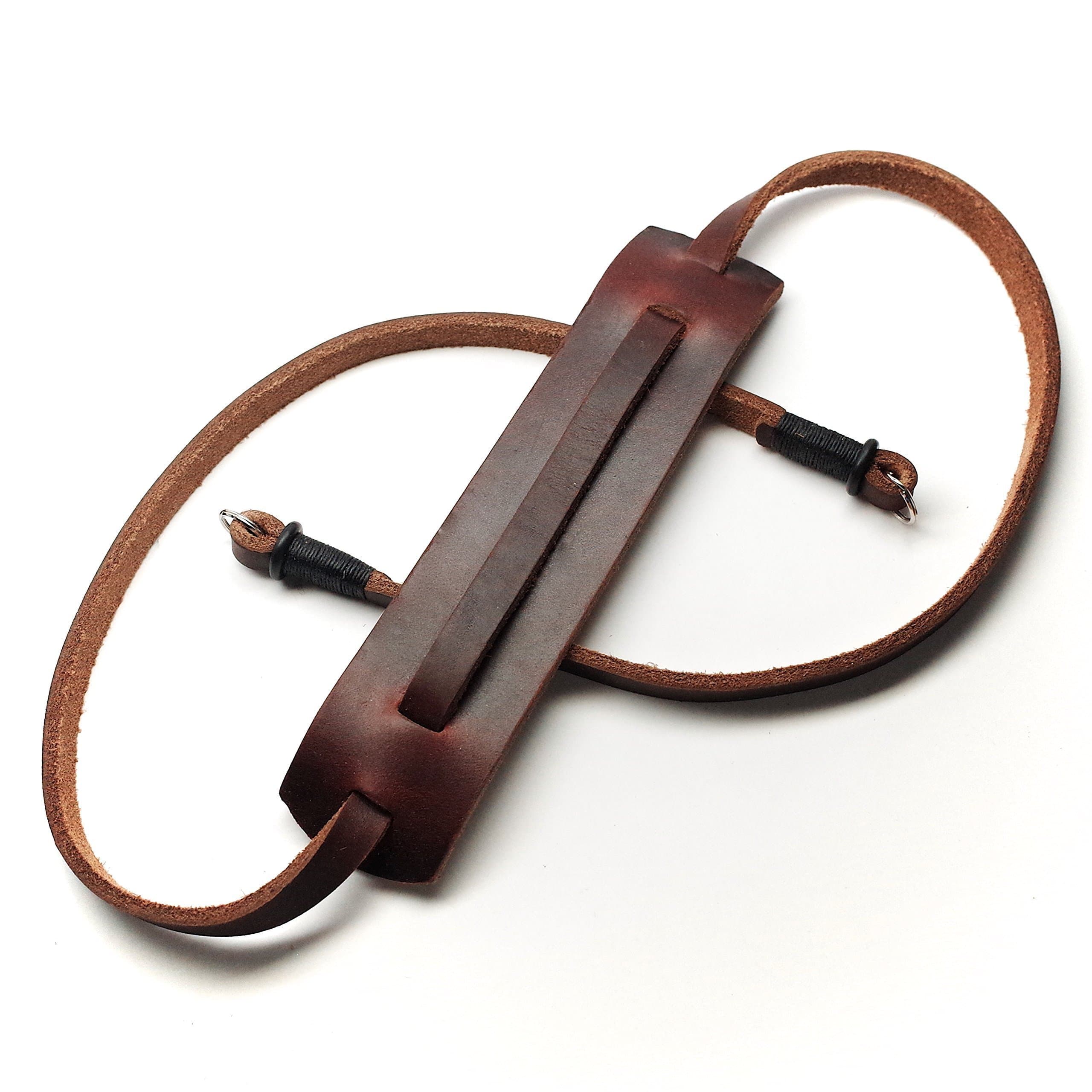 HORWEEN LEATHER CAMERA STRAP BY E3 SUPPLY CO- BROWN/BLACK