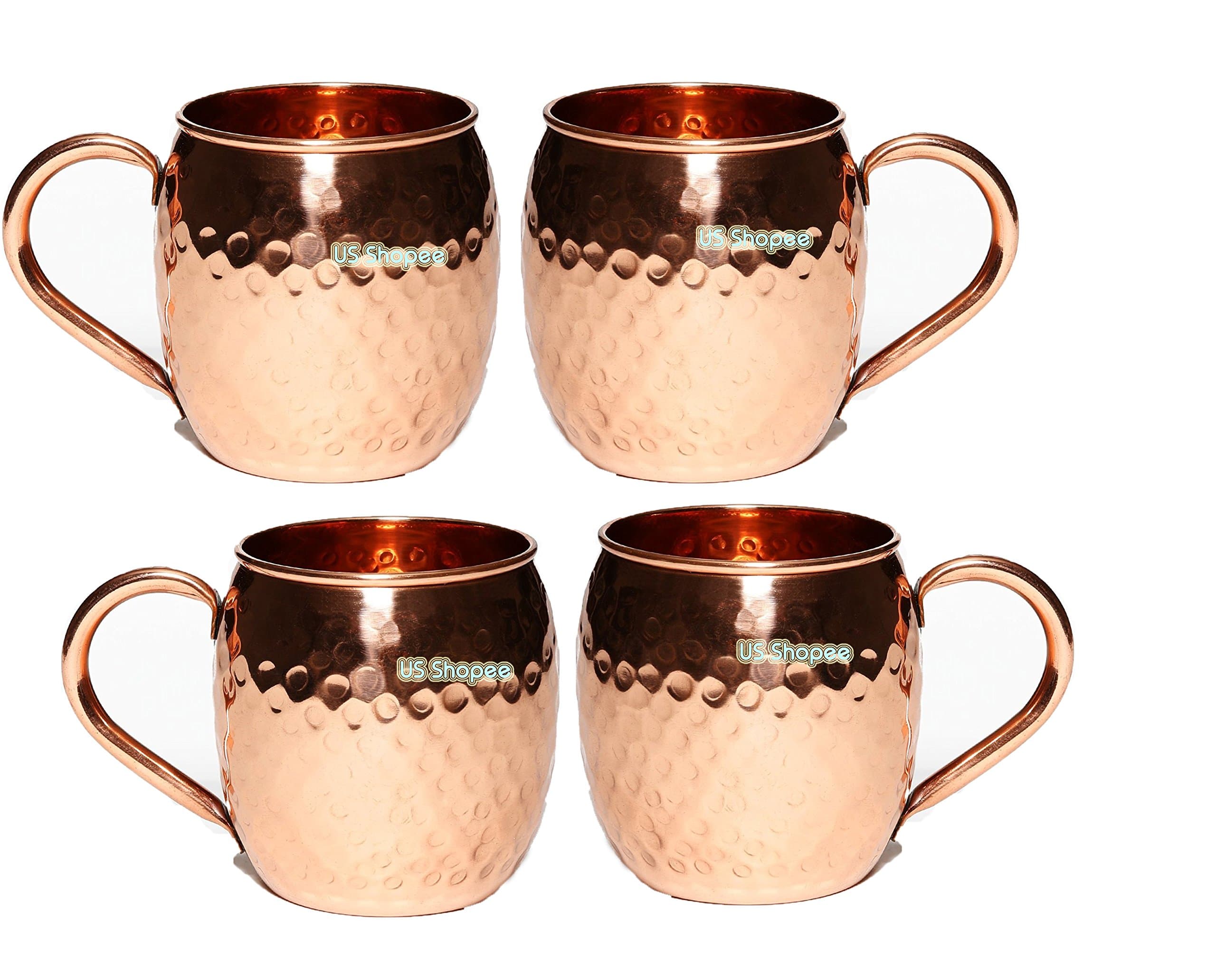 Handcrafted 100% Pure Copper Mugs|Solid Copper Mugs 16 oz| Copper Cups for Moscow Mule copper mug (Hammered-4)