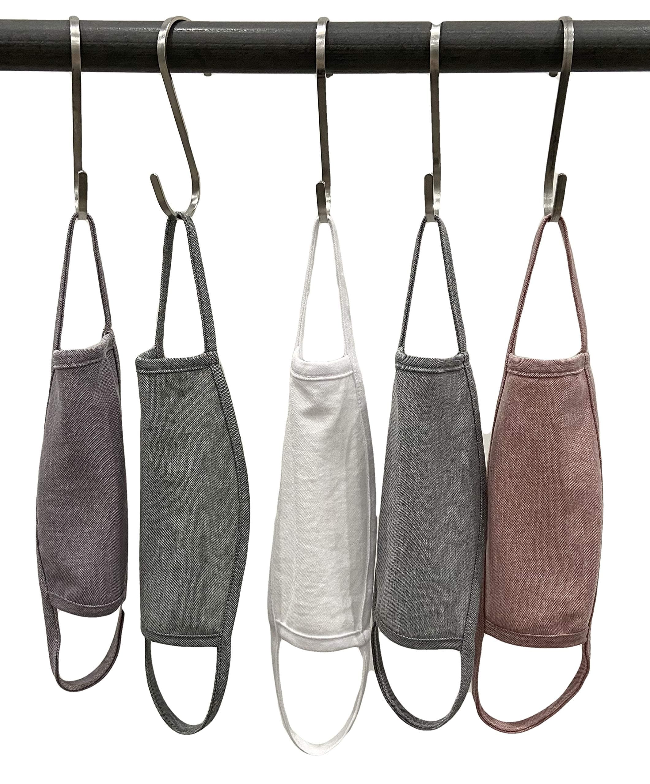 COIN 1804 5 Pack Face Mask Jersey Fabric Cloth Protection Covering Women Adult Unisex Fashion Cover Reusable Washable Breathable Made in USA CHAMCOMBO-5PC