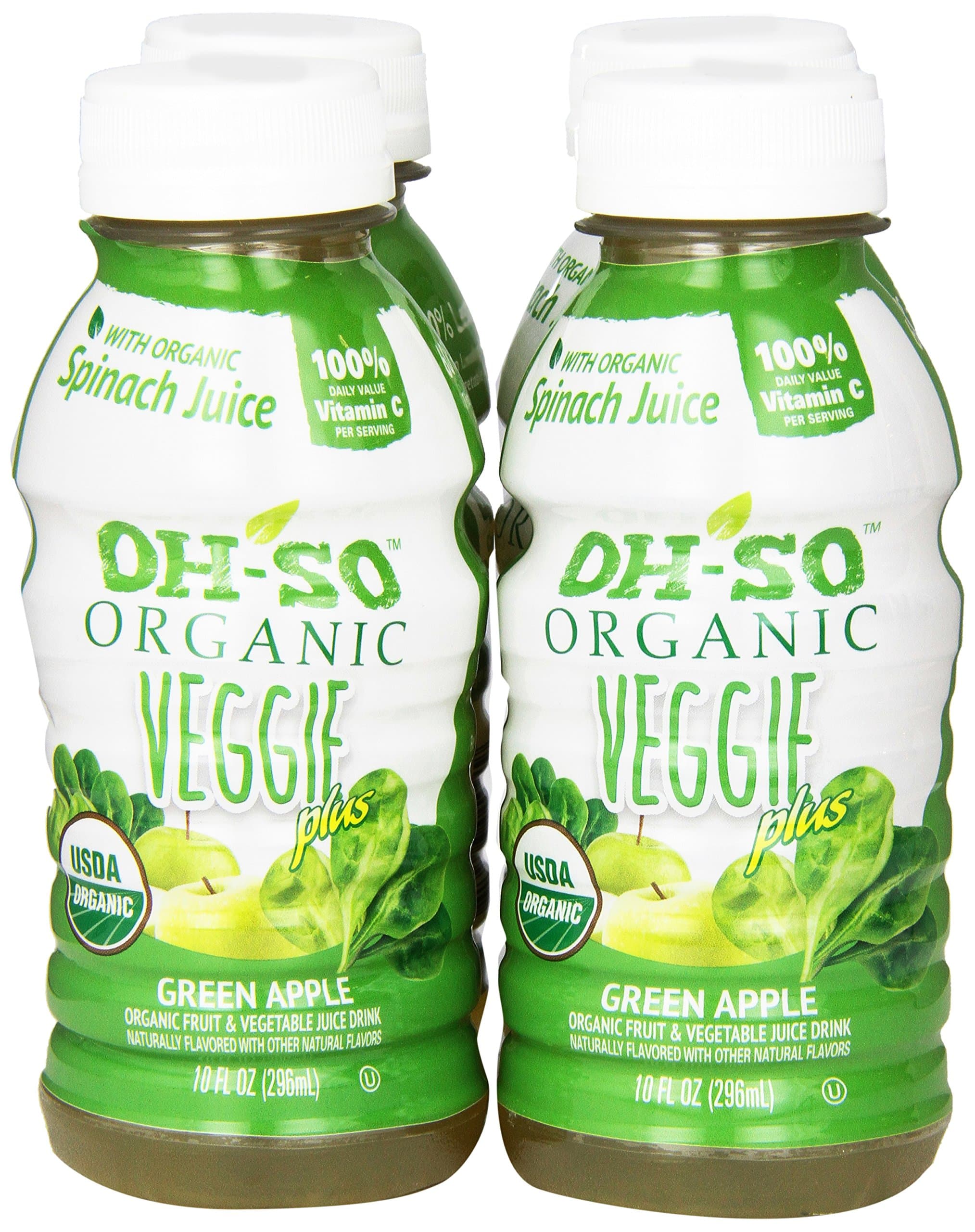 OH SO Organics Veggie Plus Juice, Green Apple, 10 Fluid Ounce (Pack of 4)