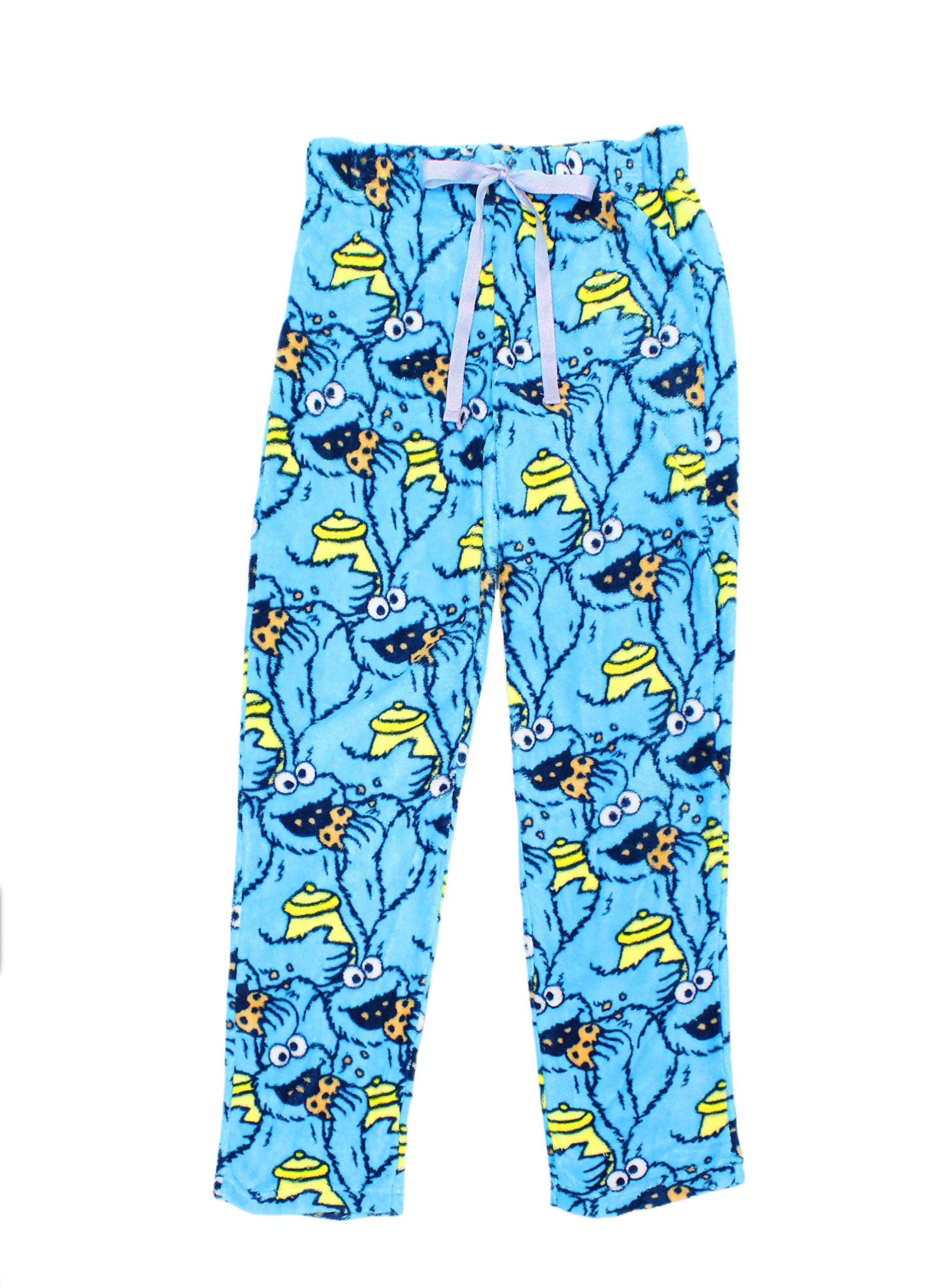 Sesame Street Women's Cookie Monster Soft Minky Plush Lounge Pants (Small) Blue