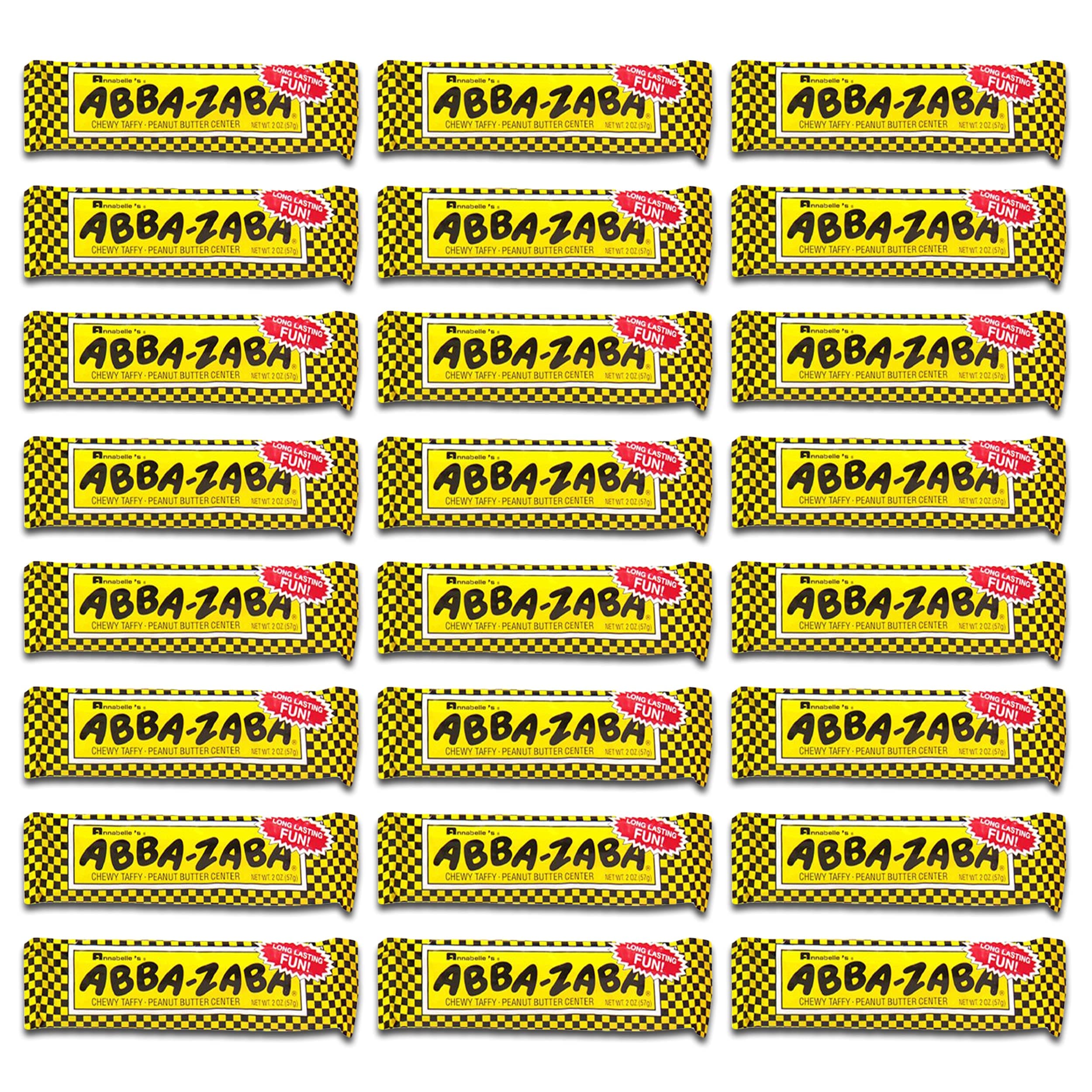 Annabelle's Abba-Zaba Chewy Taffy Peanut Butter Center, 1.8-Ounce Bars (Pack of 24)