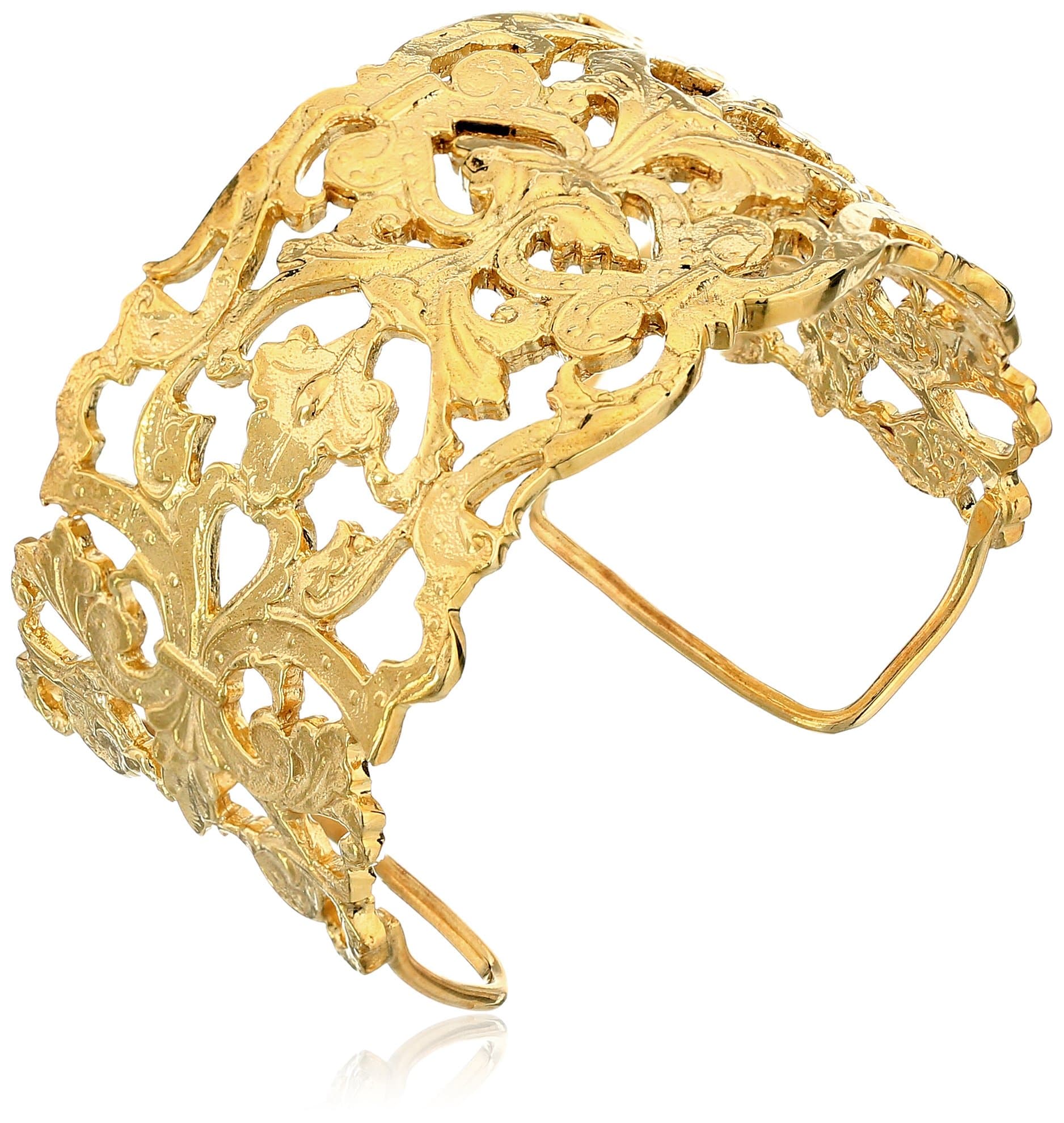 Eddera Jewelry "Athenia" Gold-Plated Cuff Bracelet, 6"