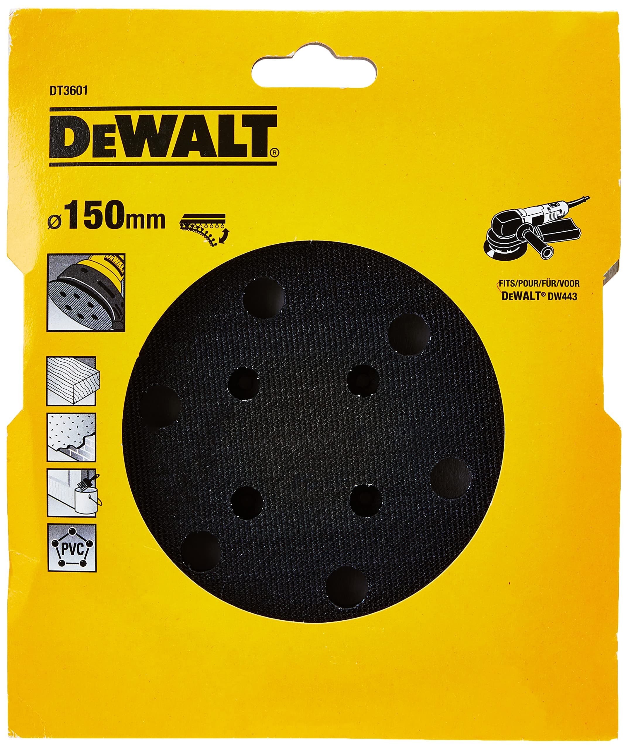 Dewalt DT3601-QZ Backing PAD 150MM for DW443 Sander, 150 mm
