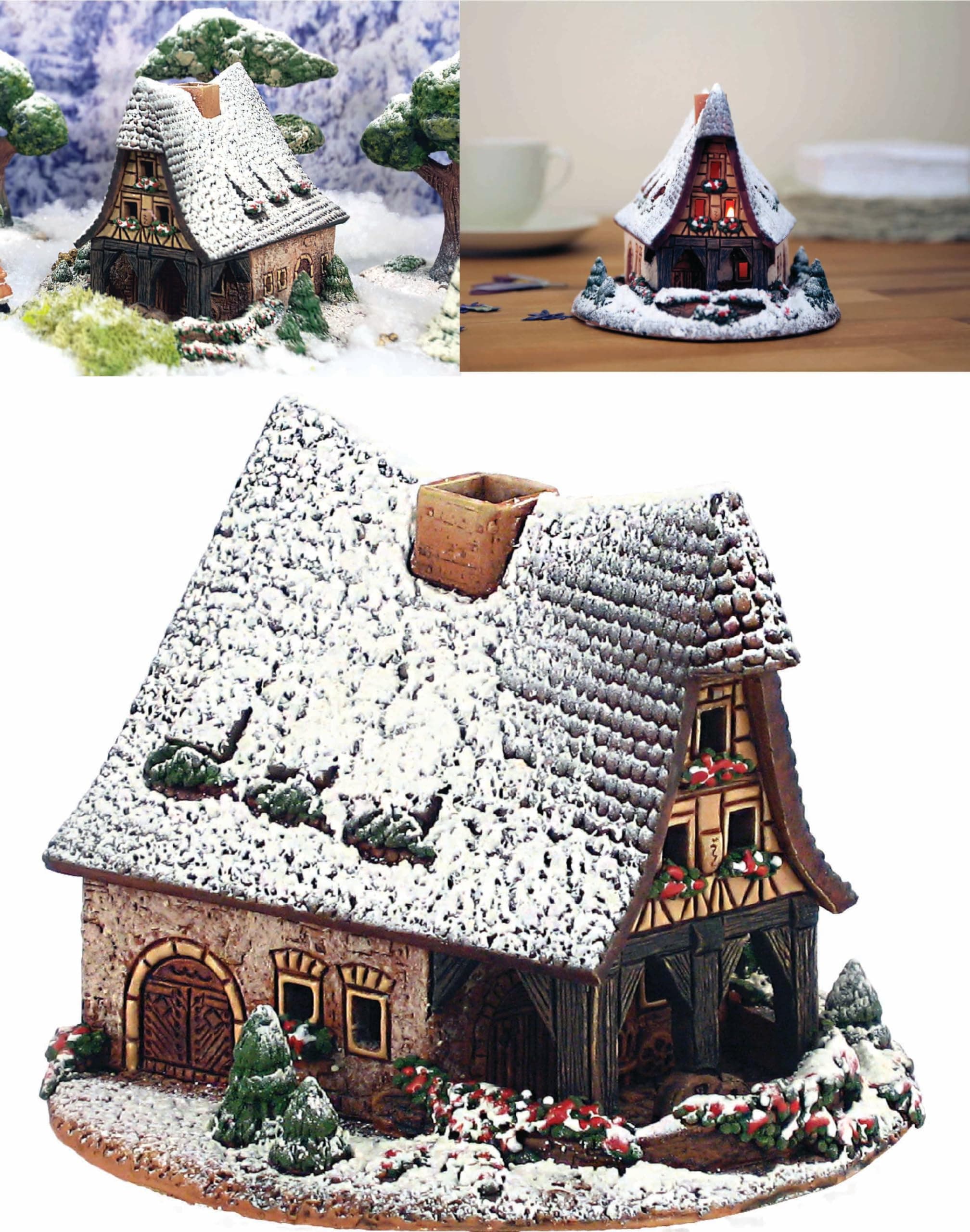 Midene Ceramic Christmas Tea Light House Candle Holder. Germany, Old Smithery in Rothenburg, A232SNex