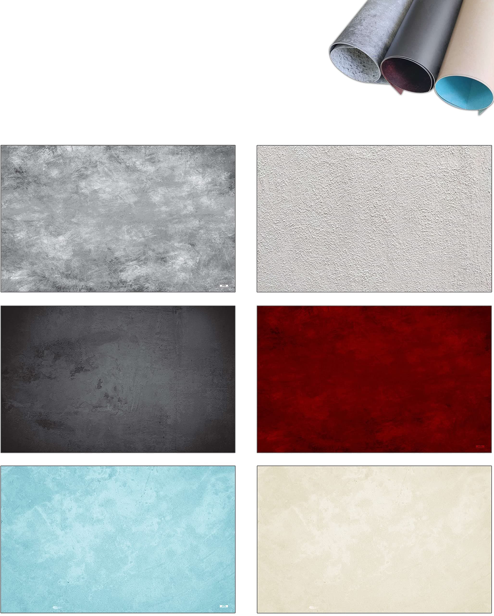 Premium Flat Lay Tabletop Photography Backdrop Background, Double Sided Waterproof Paper for Food, Small Product Professional Photo Shoot (56x90cm, Pack of 3) 6 Designs 2 (Winter)