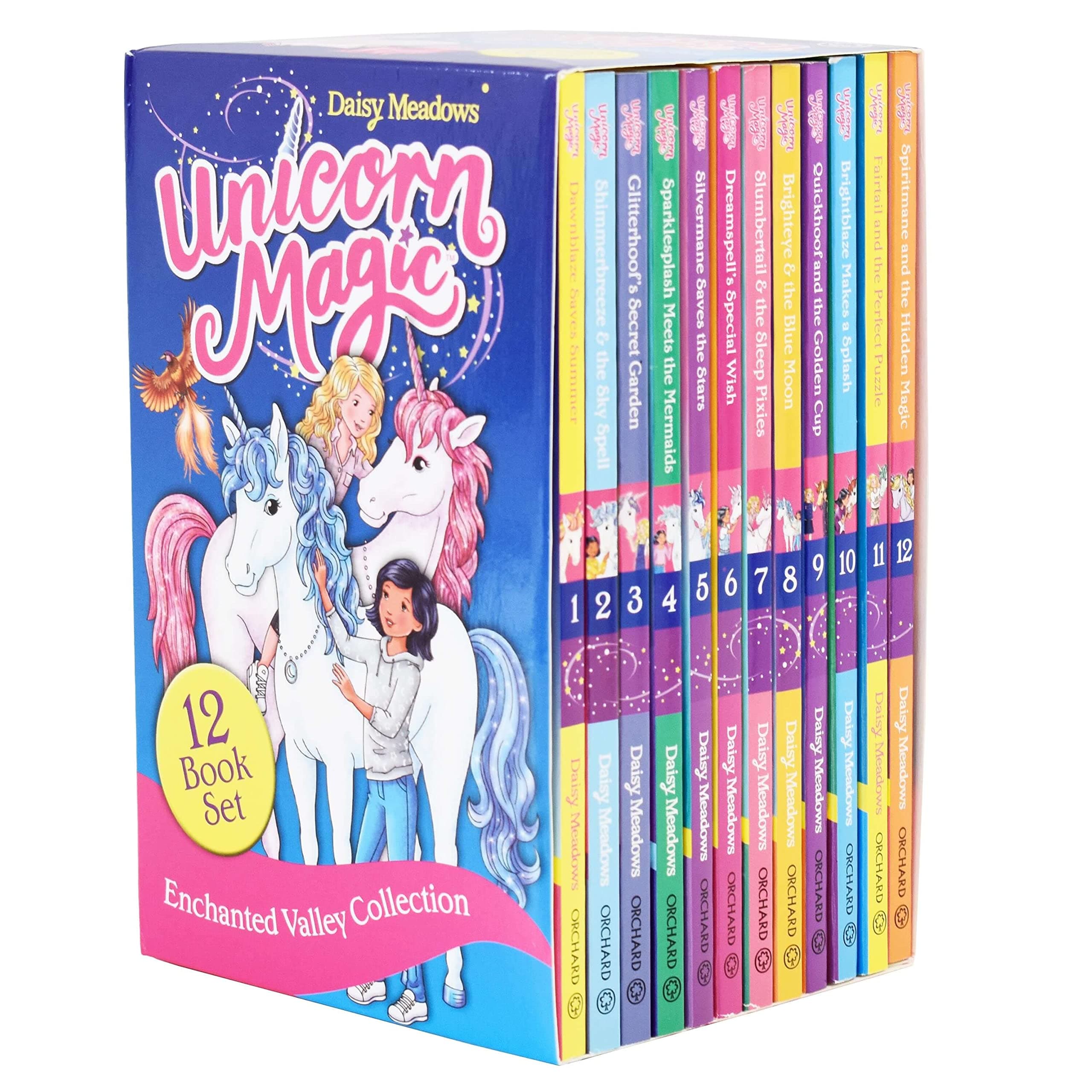 Unicorn Magic Enchanted Valley 12 Books Collection Set (Dawnblaze Saves Summer, Shimmerbreeze and the Sky Spell, Glitterhoof's Secret Garden, Sparklesplash Meets the Mermaids & More...)