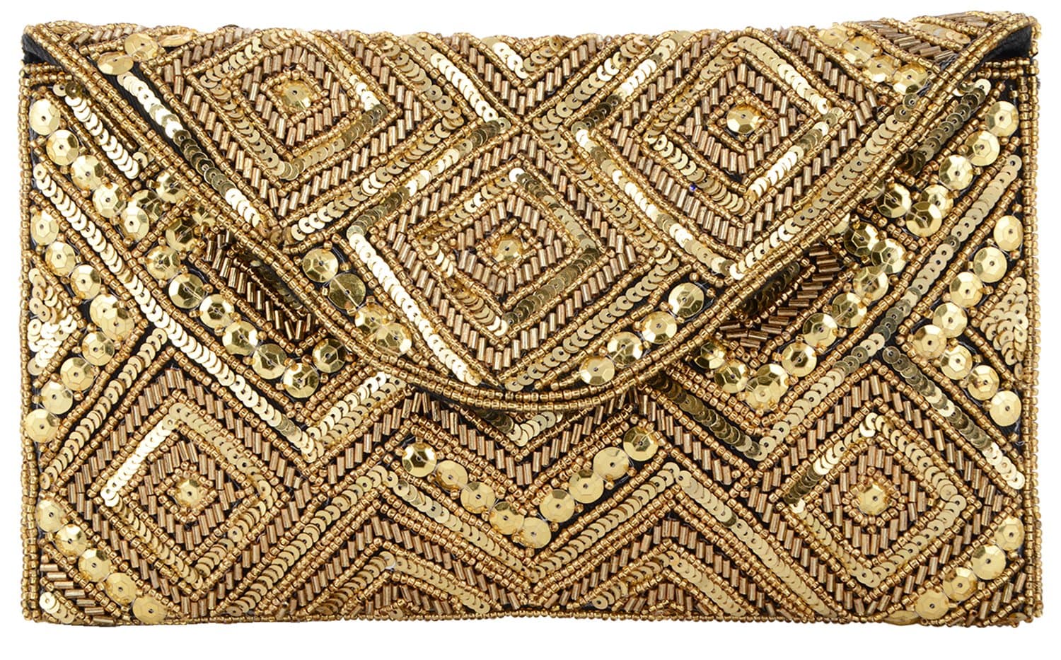 Women's Hand Embroidered Envelope Clutch -Bridal Ethnic Traditional Casual Purse/Clutch/Handbag (23 L x 2.5 W x 13H cm)