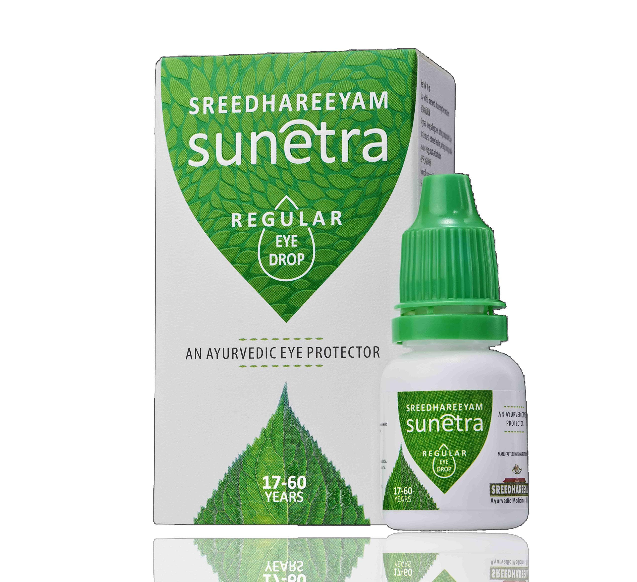 Sunetra Regular Herbal Eyedrops (17-60 years age) Relieves Dryness, Redness & Itching, Cooling Daily-use Eyedrops with Rosewater, Holy Basil Leaves and Pure Honey