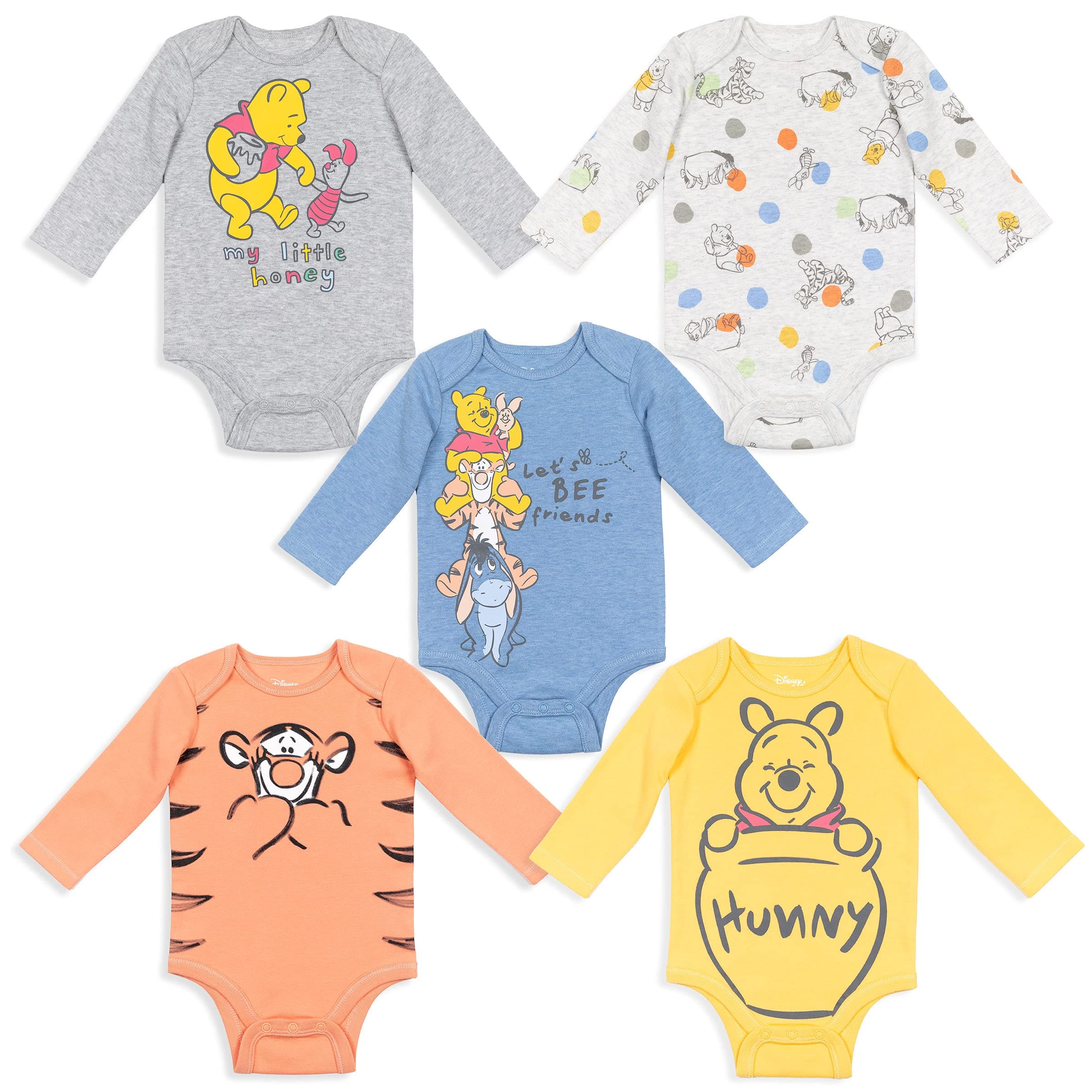 DisneyLion King Winnie The Pooh Nightmare Before Christmas Mickey Mouse Baby 5 Pack Bodysuits Newborn to Infant