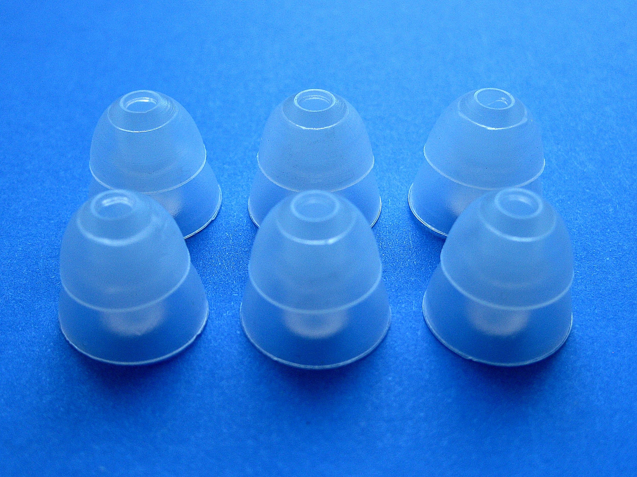 6 Large (L) Clear Double (2 Layer) Flange Earbuds Eartips Set for Shure E3c, E4c, E4G, E5c, I3C, i4c, SCL3, SCL4, SCL5 In-Ear Stereo Earphones Headset