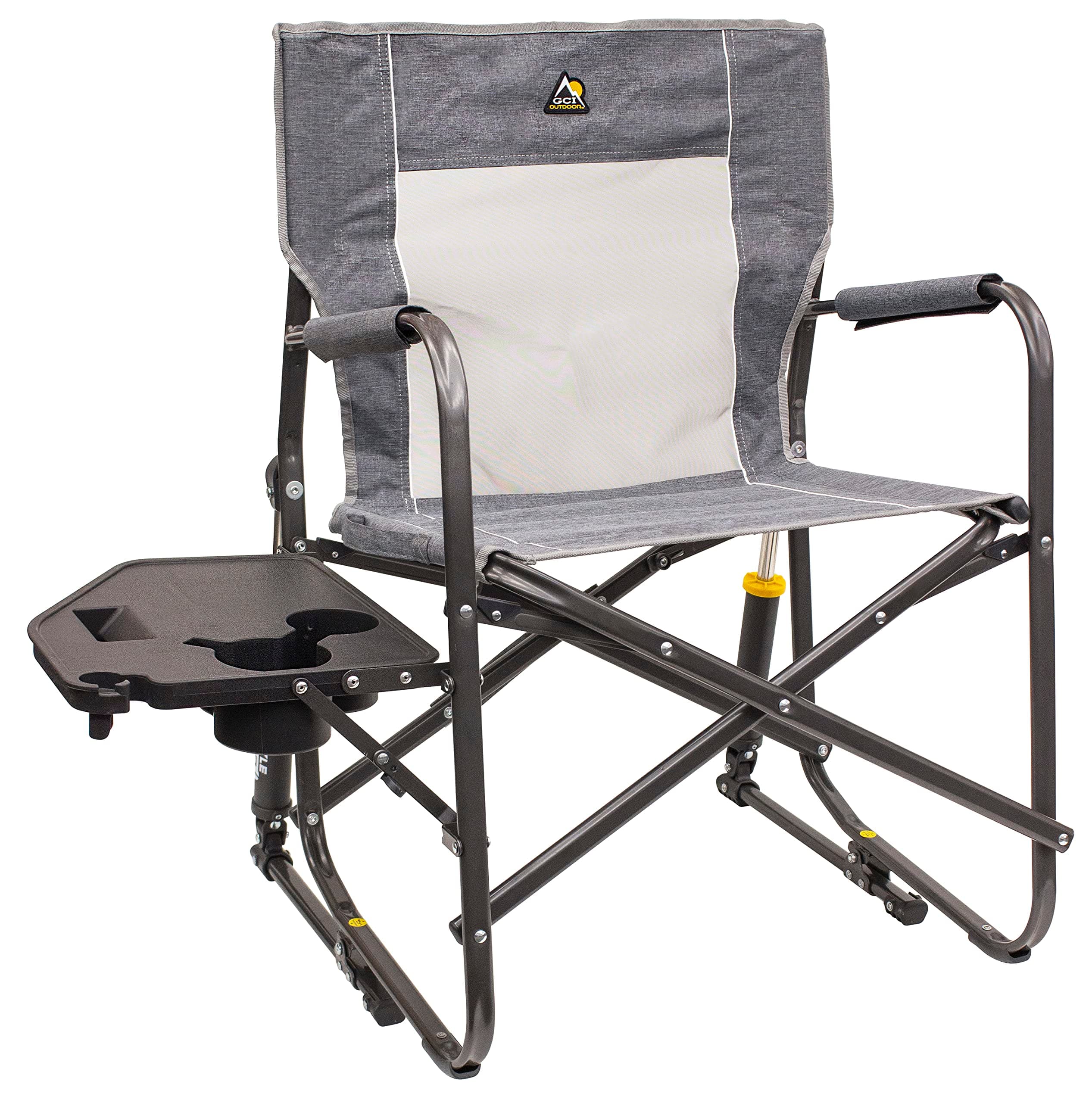 Freestyle Rocker Portable Folding Rocking Chair, Outdoor Camping Chair with Side Table