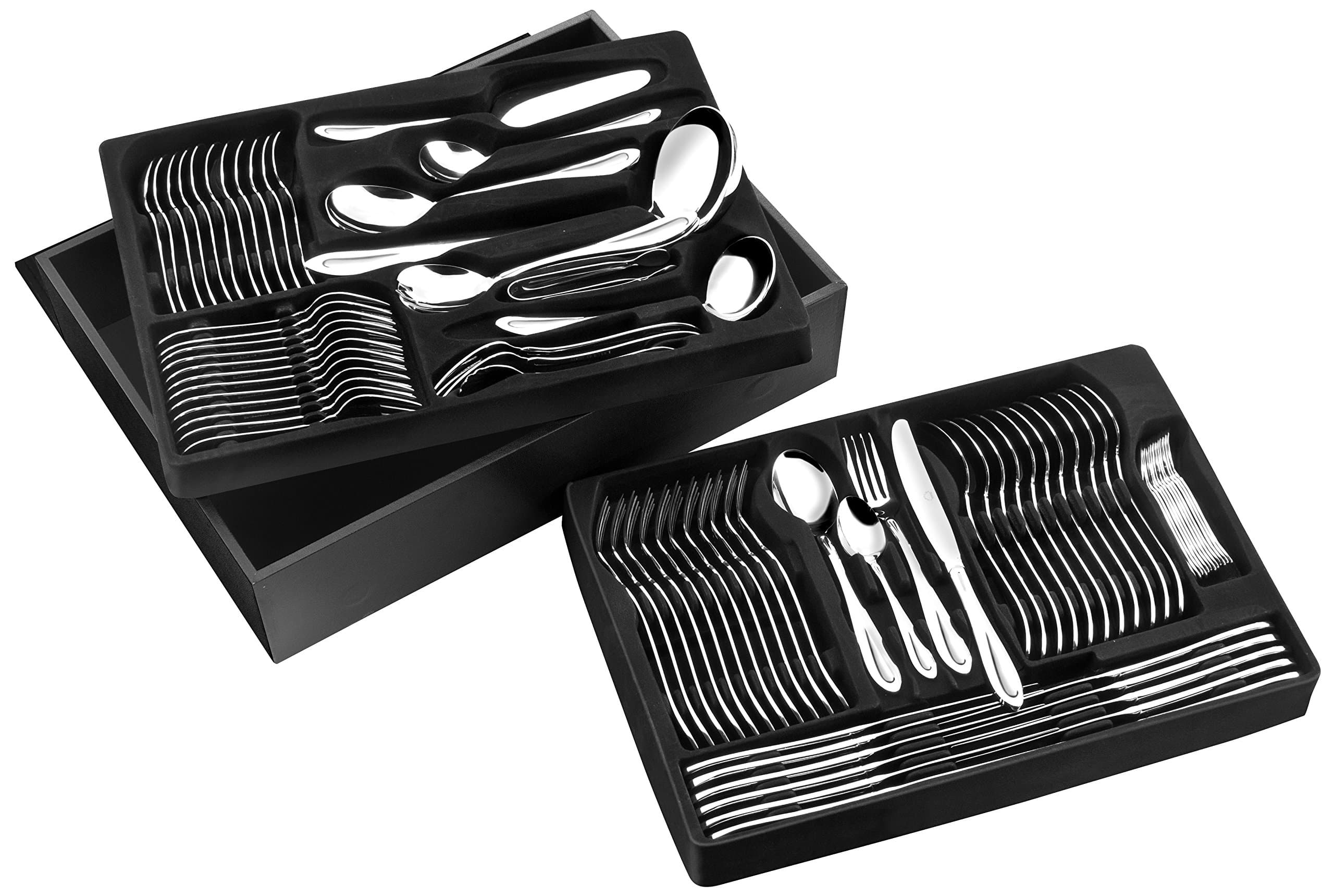Pradel Excellence D570C 84-piece Miroir Cutlery Set in a Wooden Box with a Drawer