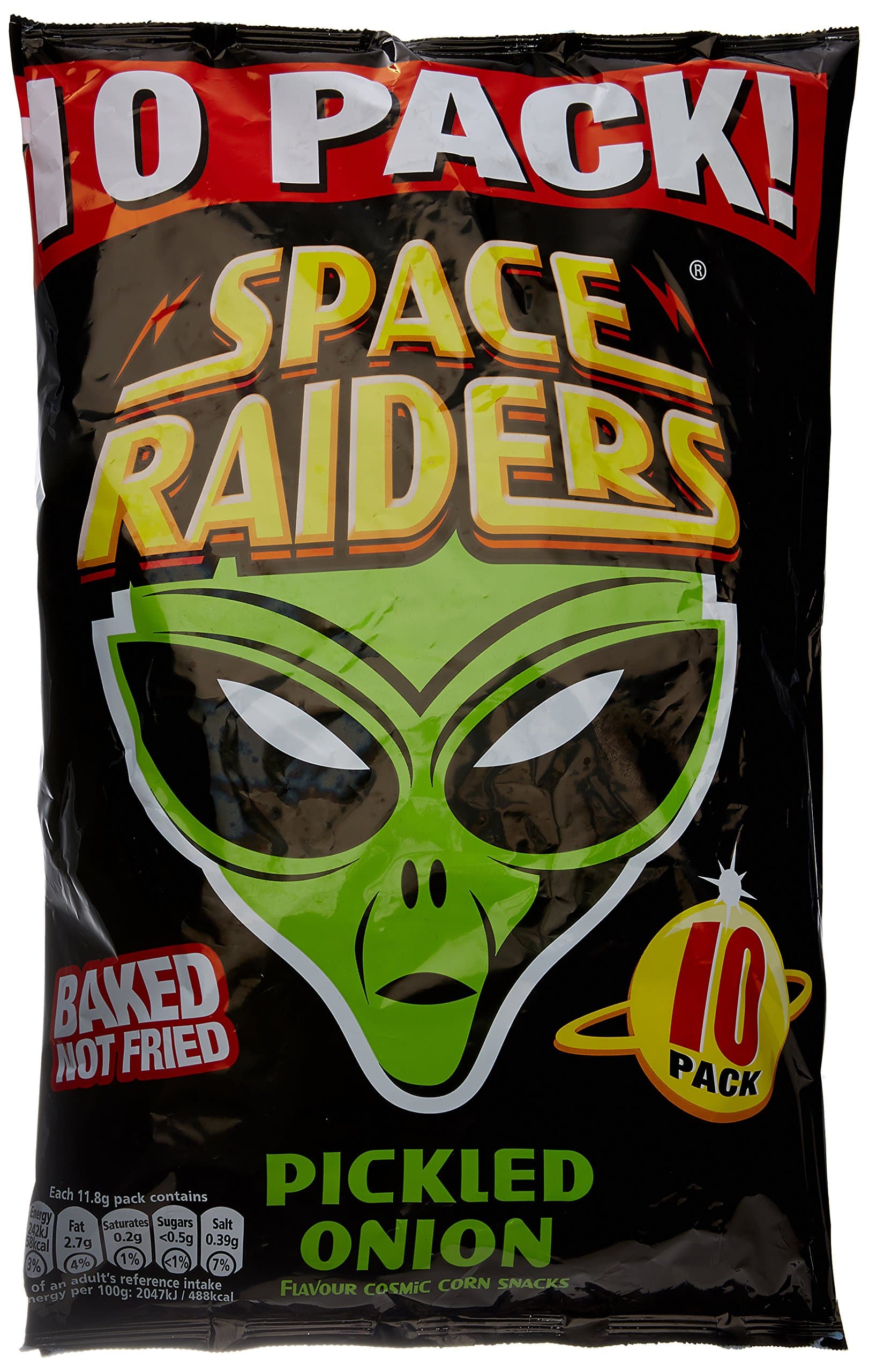 Space Raiders Pickled Onion Flavour Cosmic Corn Snacks, 118g