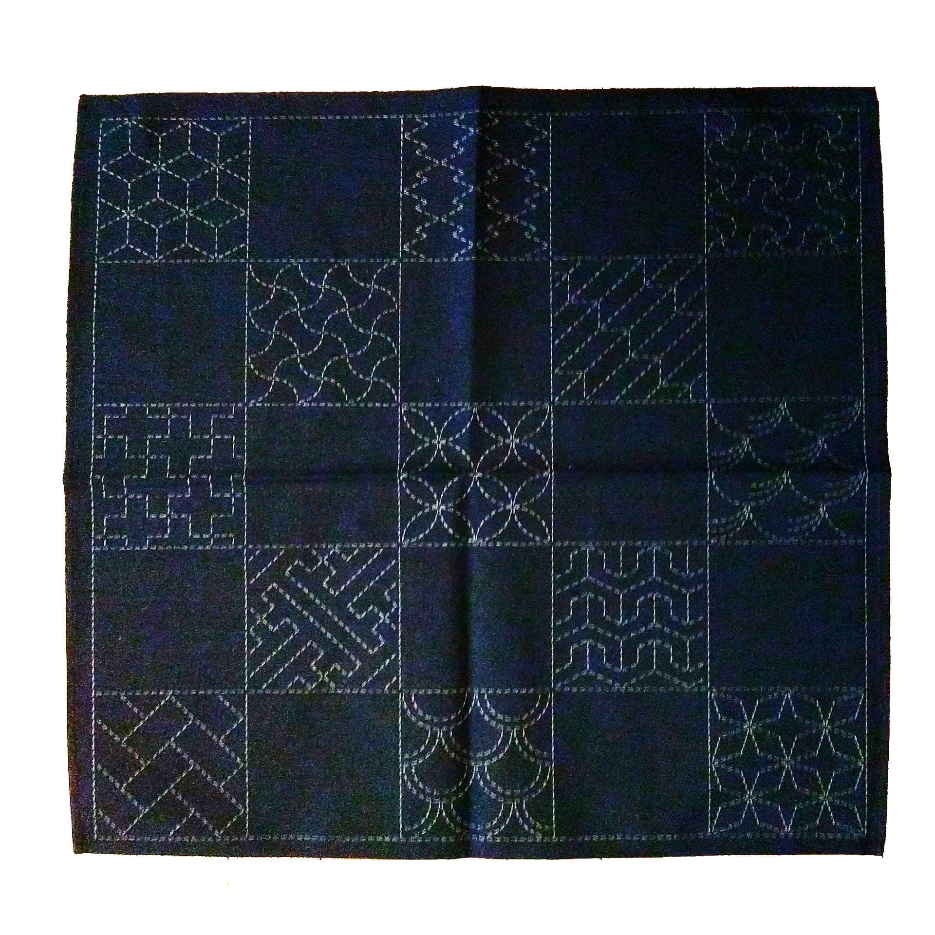 Sashiko Furoshiki Pre-Printed Sampler Placemat # SC-EM290-13 Traditional Japanese Designs
