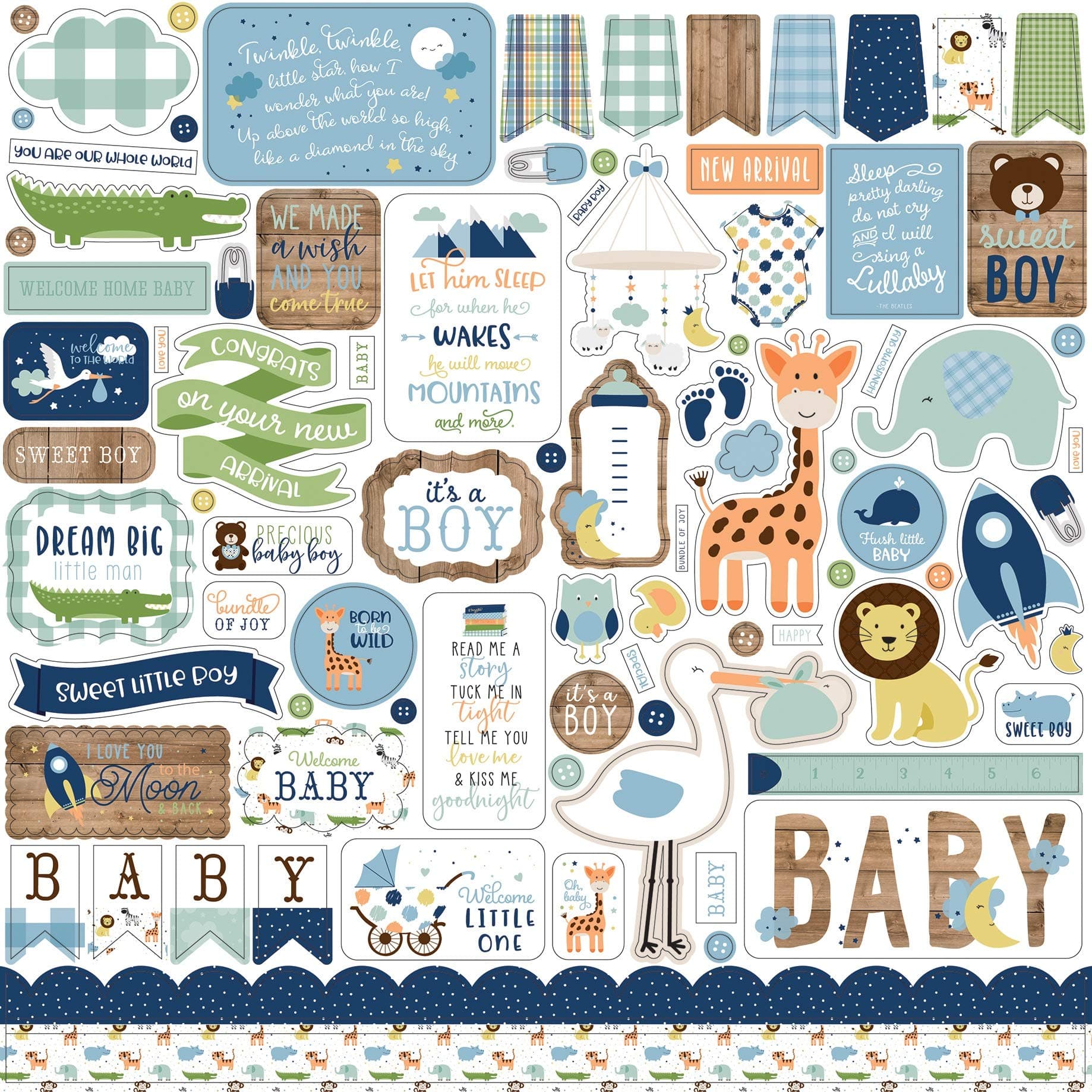 Company Baby Boy Element sticker, blue, green, mint, yellow