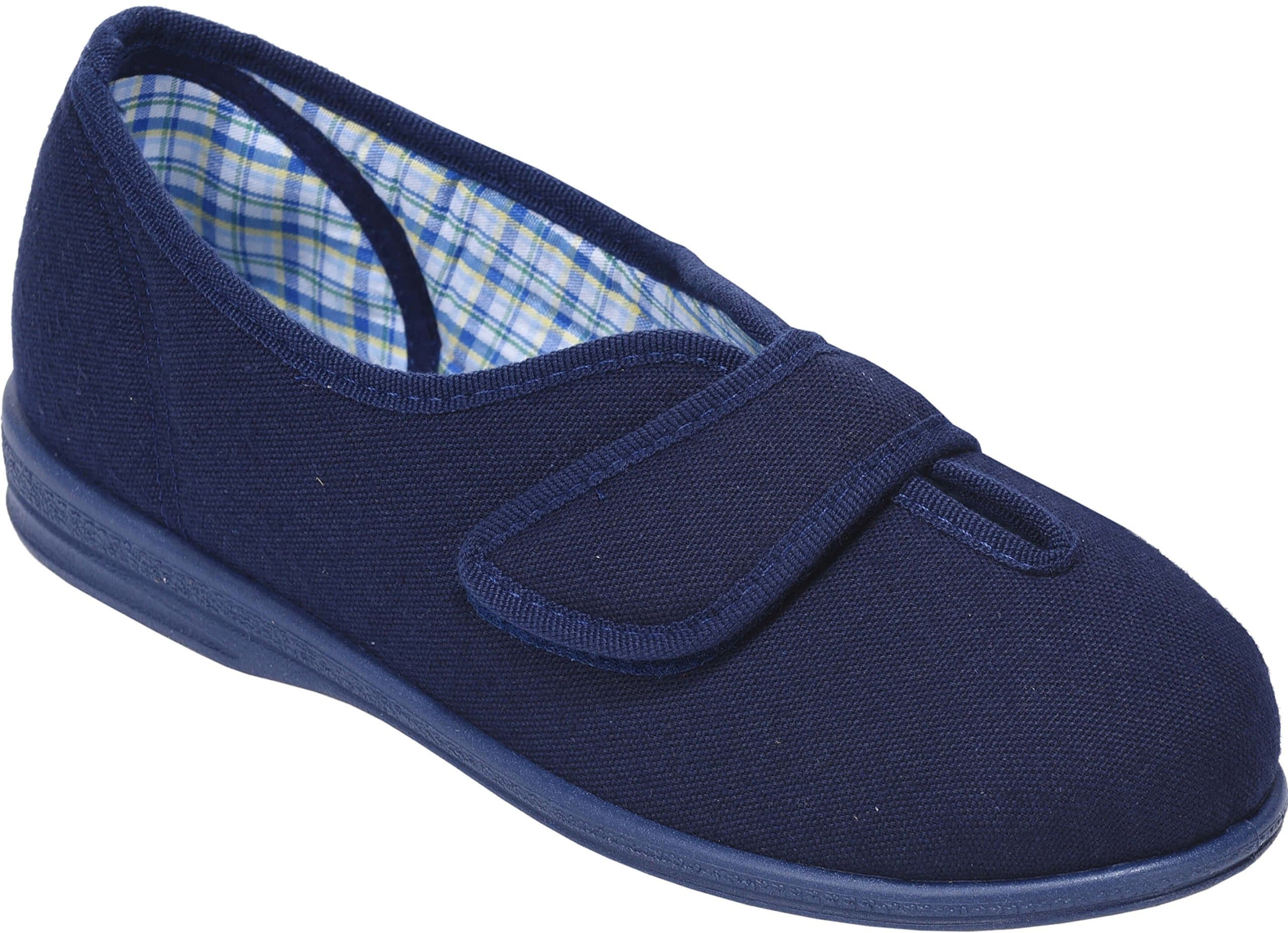 Cosyfeet Sarah Extra Roomy Fabric Shoes - 6E Width - Navy - 6