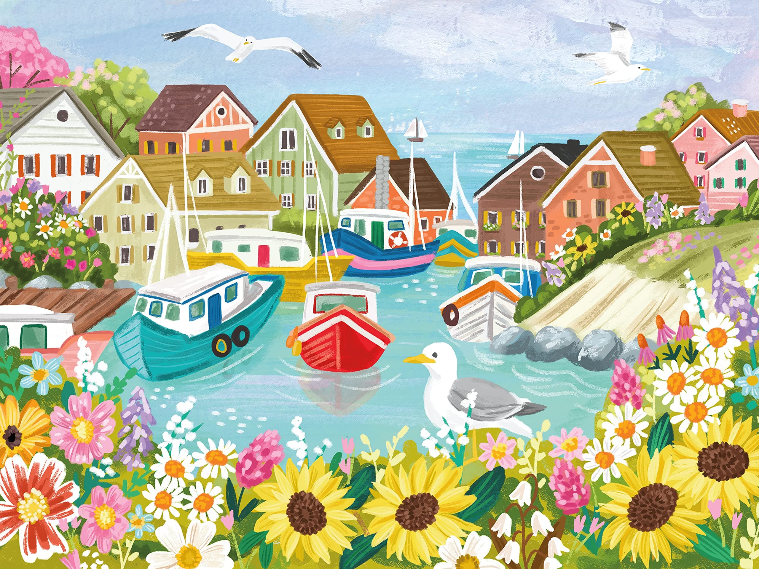 CeacoOlivia Gibbs - Sea Town Harbor - 300 Piece Jigsaw Puzzle