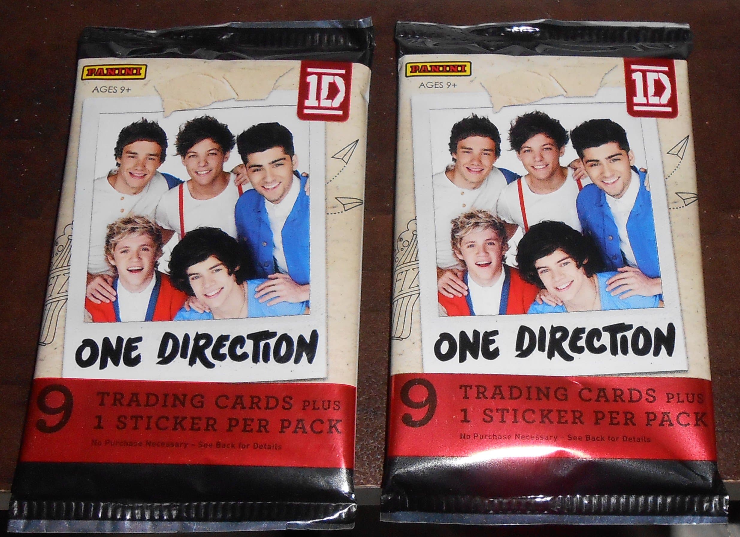 2013 - 2 PACKS - ONE DIRECTION TRADING CARDS (18 CARDS & 2 STICKERS)