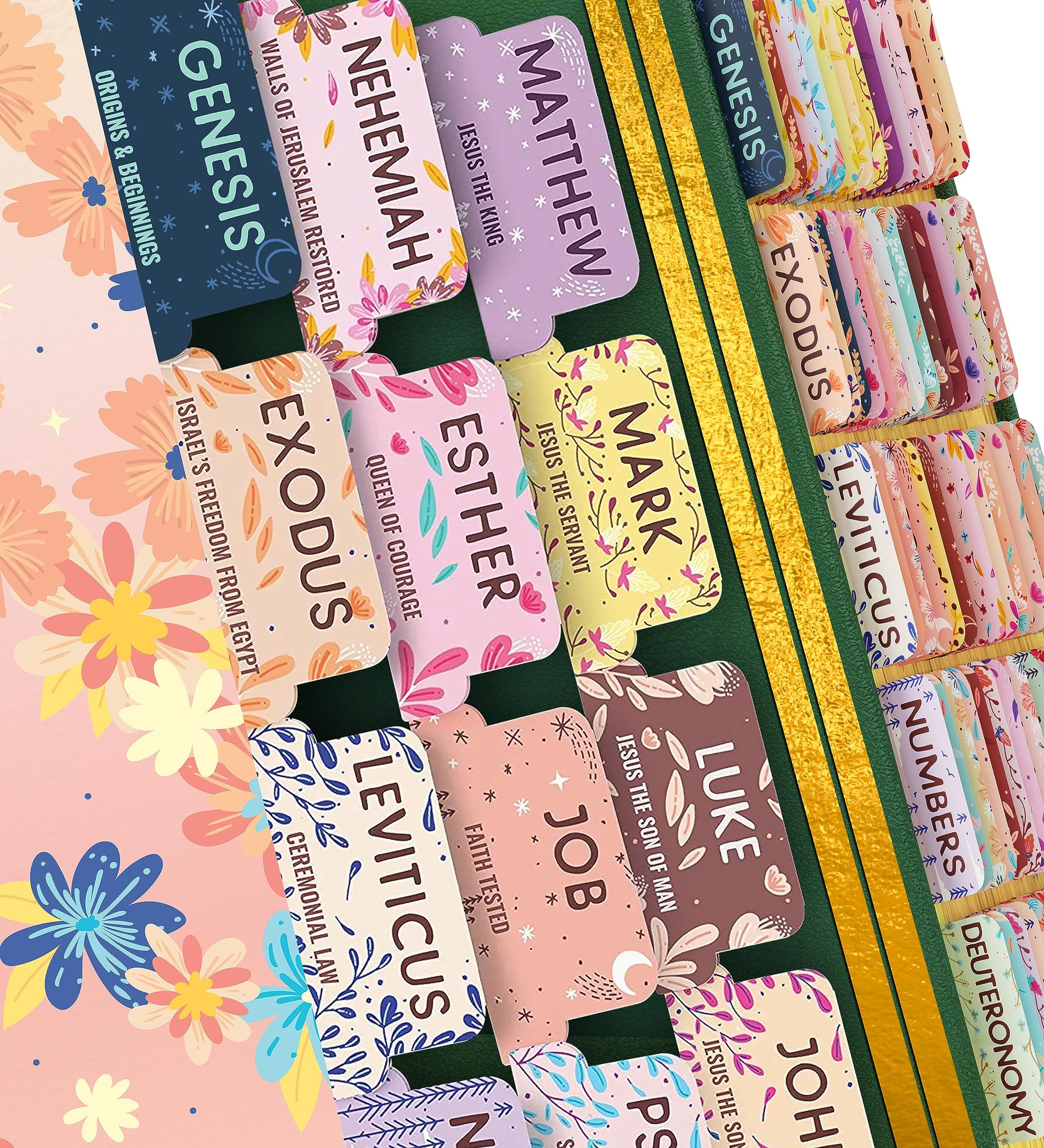 The Shepherd of Life Bloom Gold Bible Tabs for Women Study Bible Soul Nourishing Book Summaries 66 Peel-and-Stick Large Print Laminated Bible Book Tabs Floral Tabs for Bible Study Supplies, the Shepherd of Life.