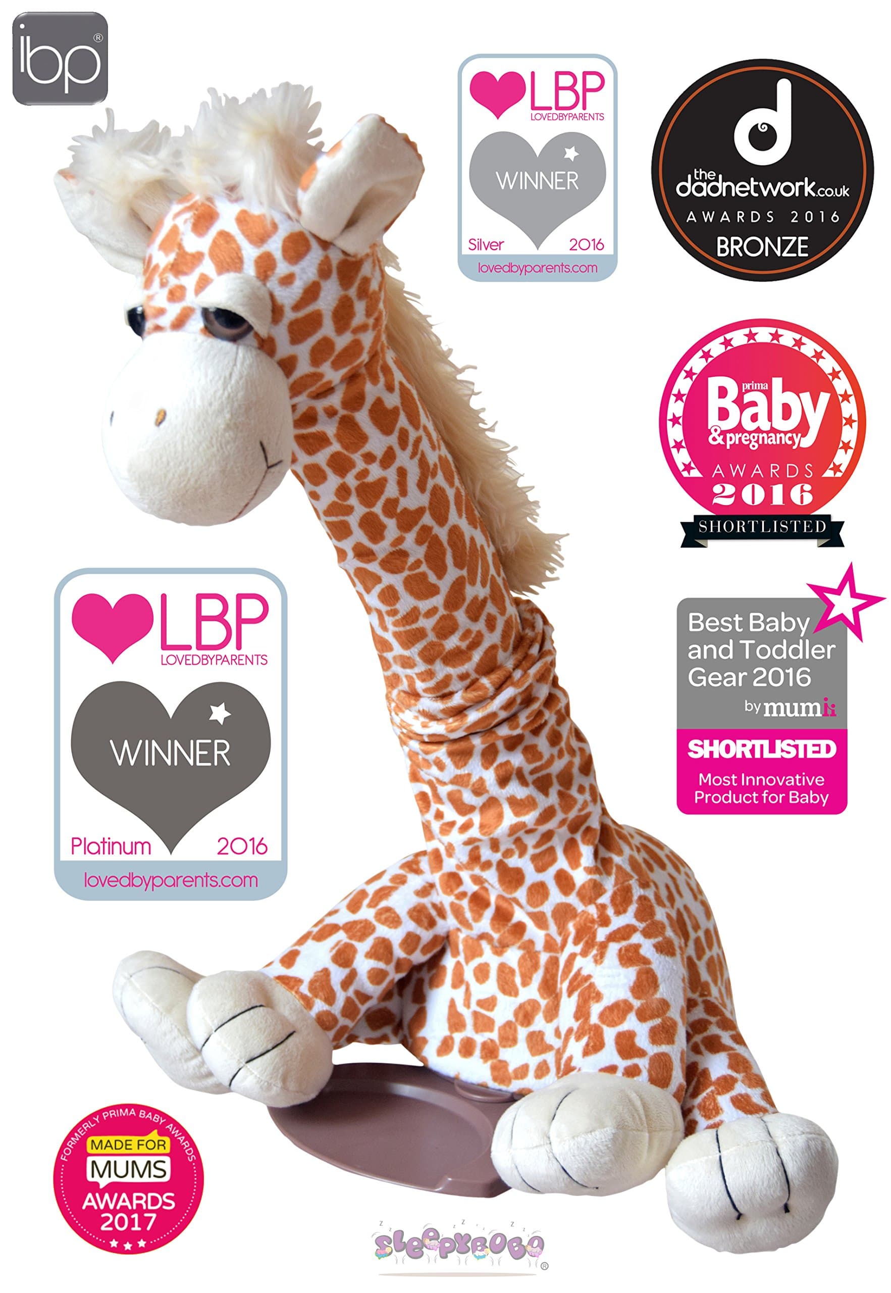 SleepyBobo Portable Automatic Car Seat/Crib/Bouncer Rocker (Gerry The Giraffe)