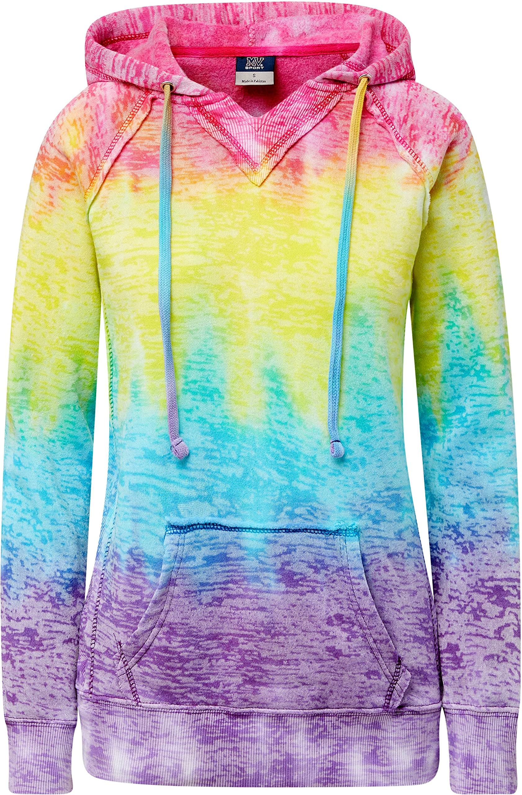 MV Sport Tie Dye Sweatshirts Hoodies for Women Rainbow Lightweight Pullover - Cotton Fleece Hoodie for Fall Winter Outfits