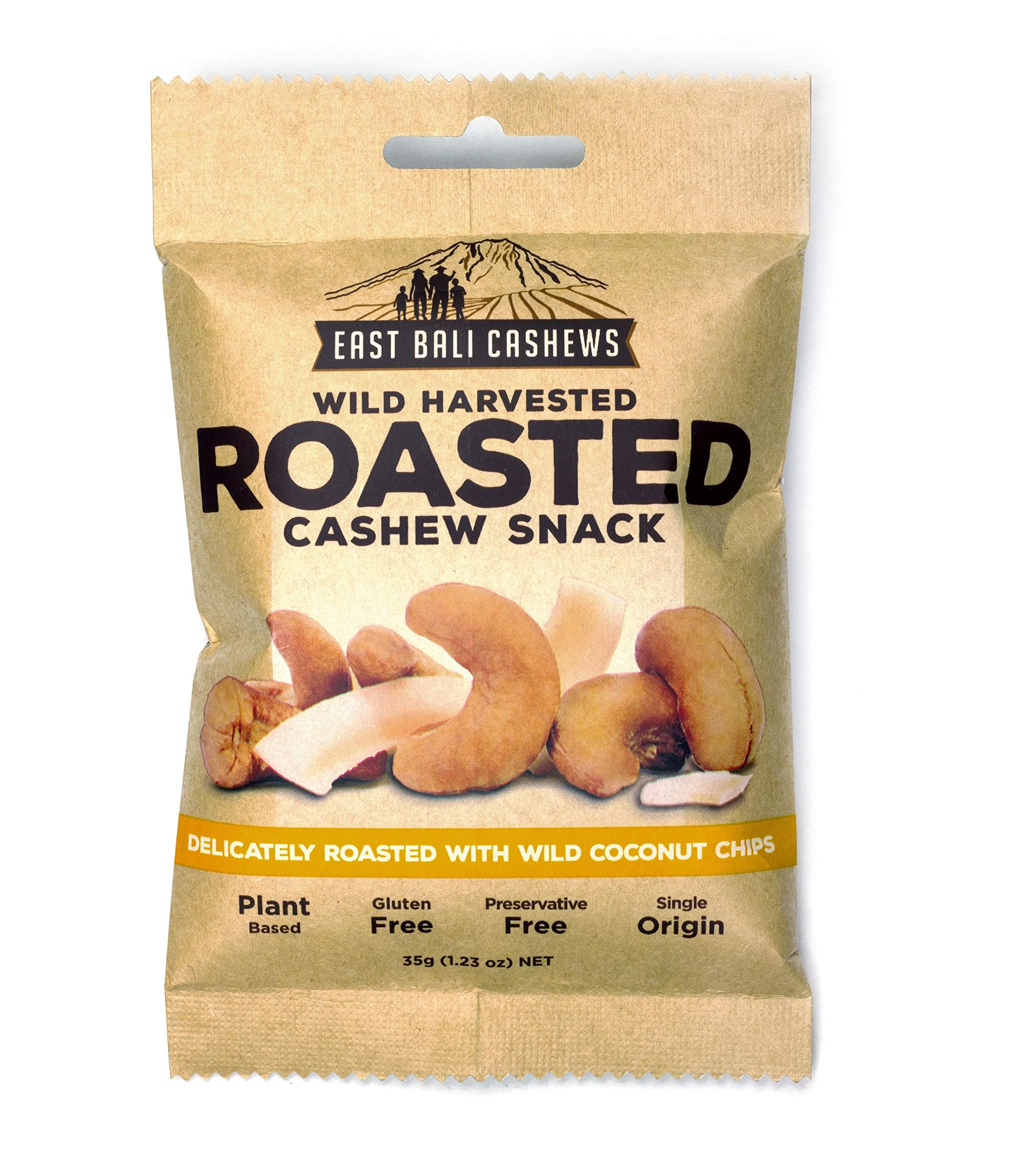 East Bali Cashews, Coconut Cashew Nut Snack Packs (10 Count) - Gluten Free, Non-GMO, Vegan Friendly
