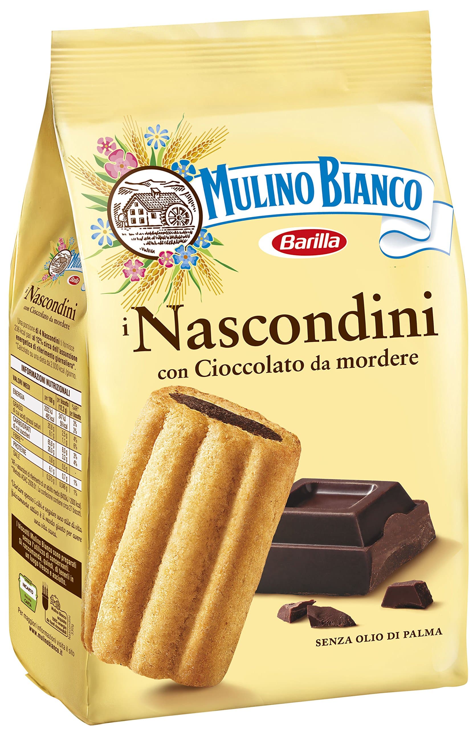 Italian Biscuits | Mulino Bianco, Nascondini -330g | Italian Cookies | 11.64 Ounce Total Weight