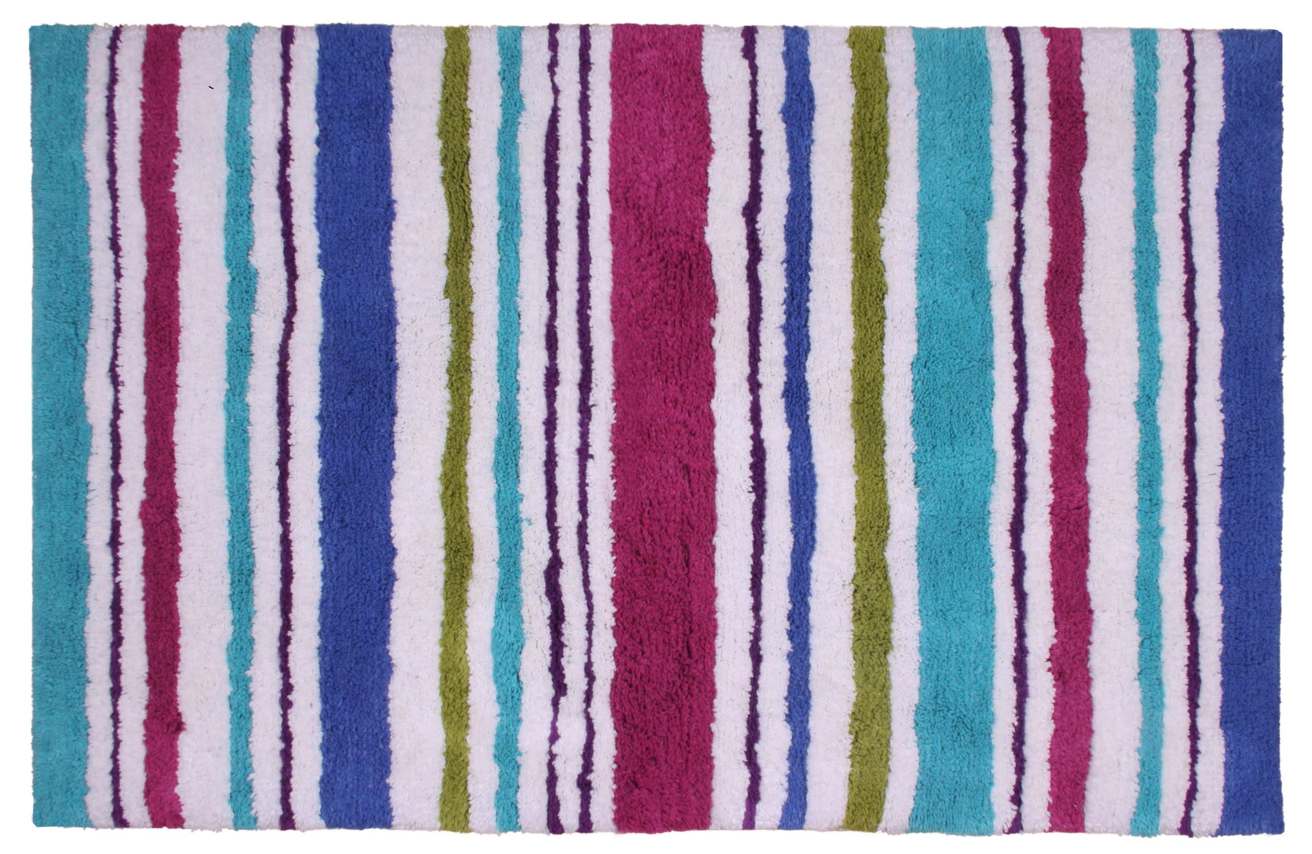 100-Percent Cotton Carousel Stripe Bath Mat, 24 by 36-Inch, Multicolor