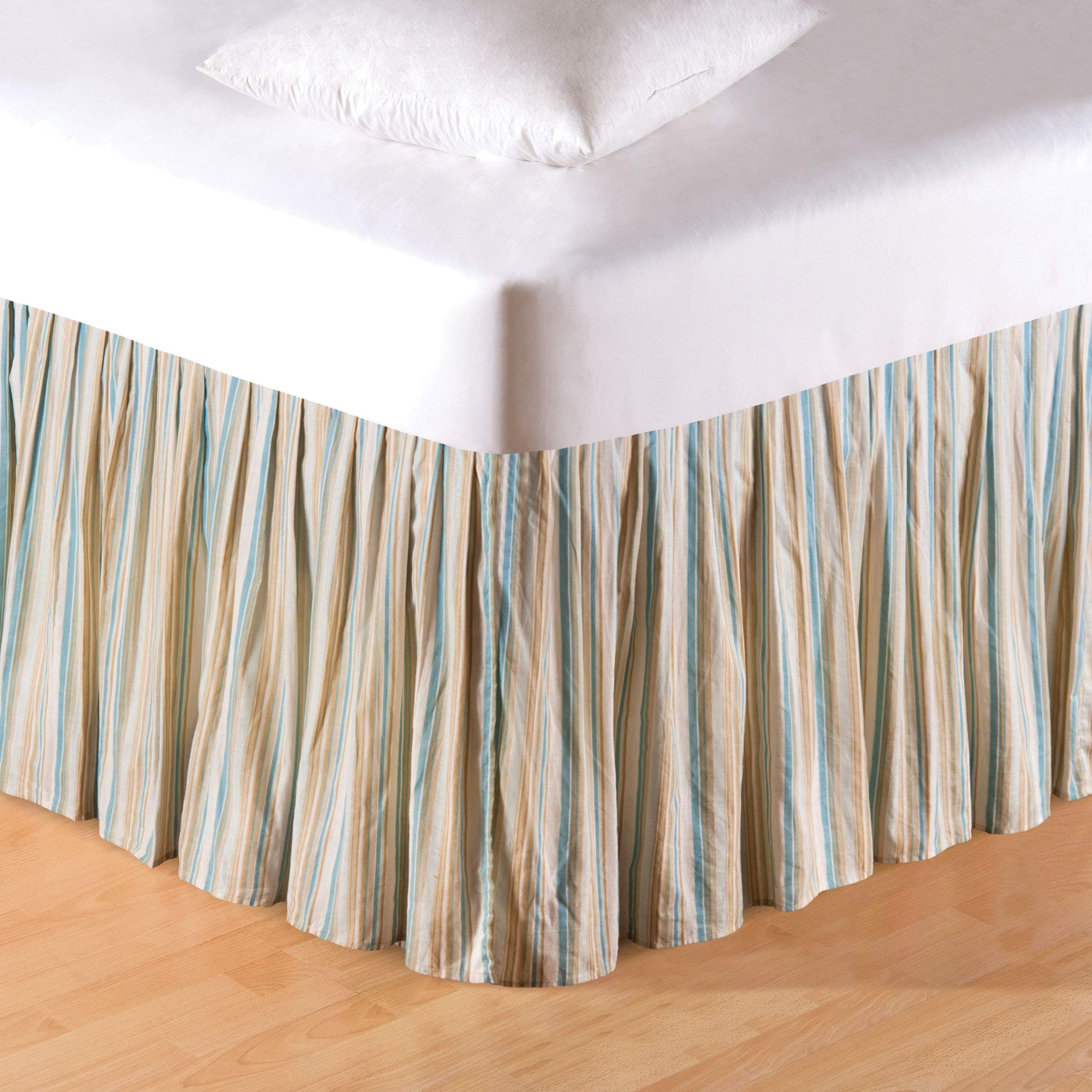 C&F Home 89452.3976 Natural Shells Bed Skirt, Twin, Blue