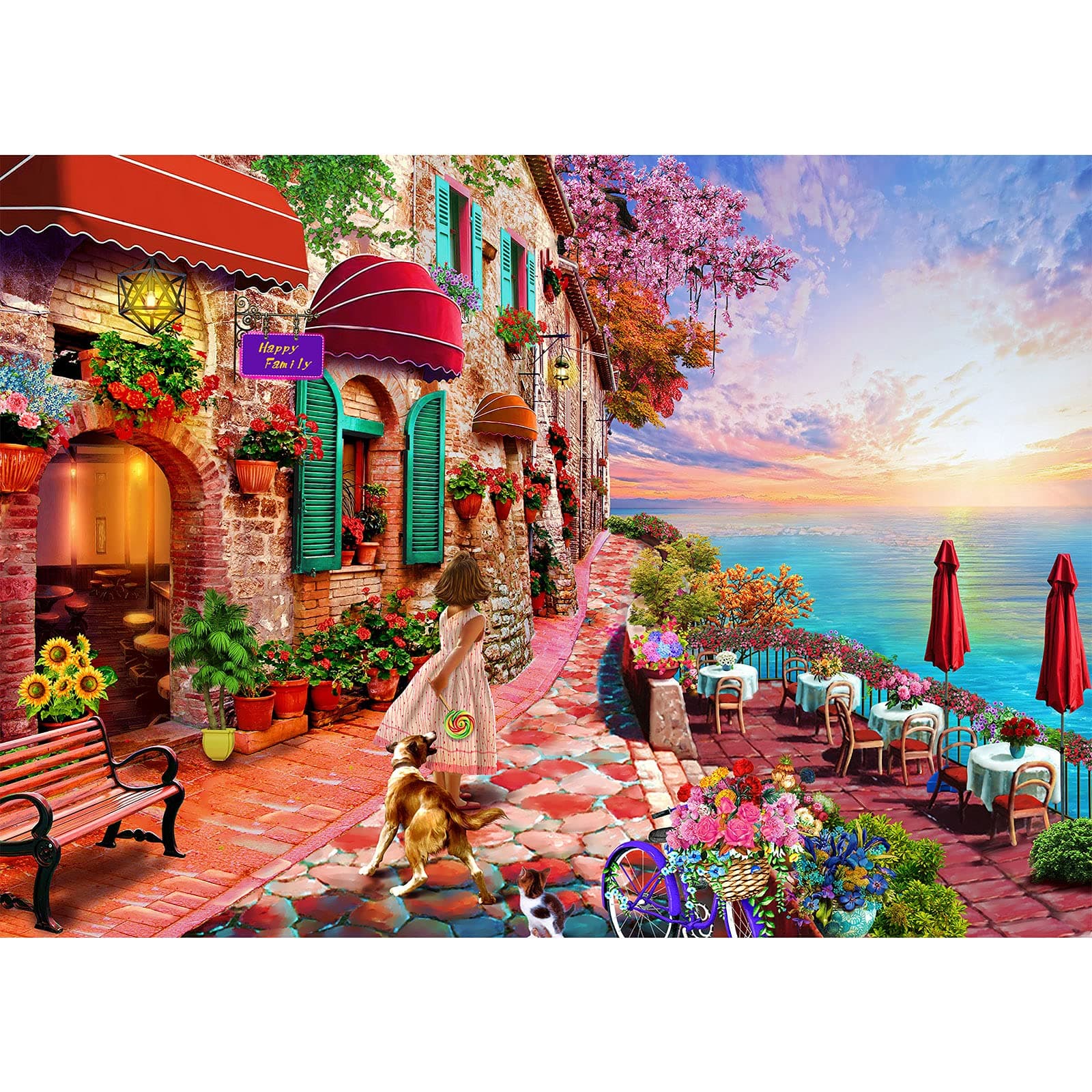 HUADADA Jigsaw puzzles for adults 1000 piece jigsaw puzzles for adult jigsaws 1000 pieces for adults Challenging Game（morning flowers）