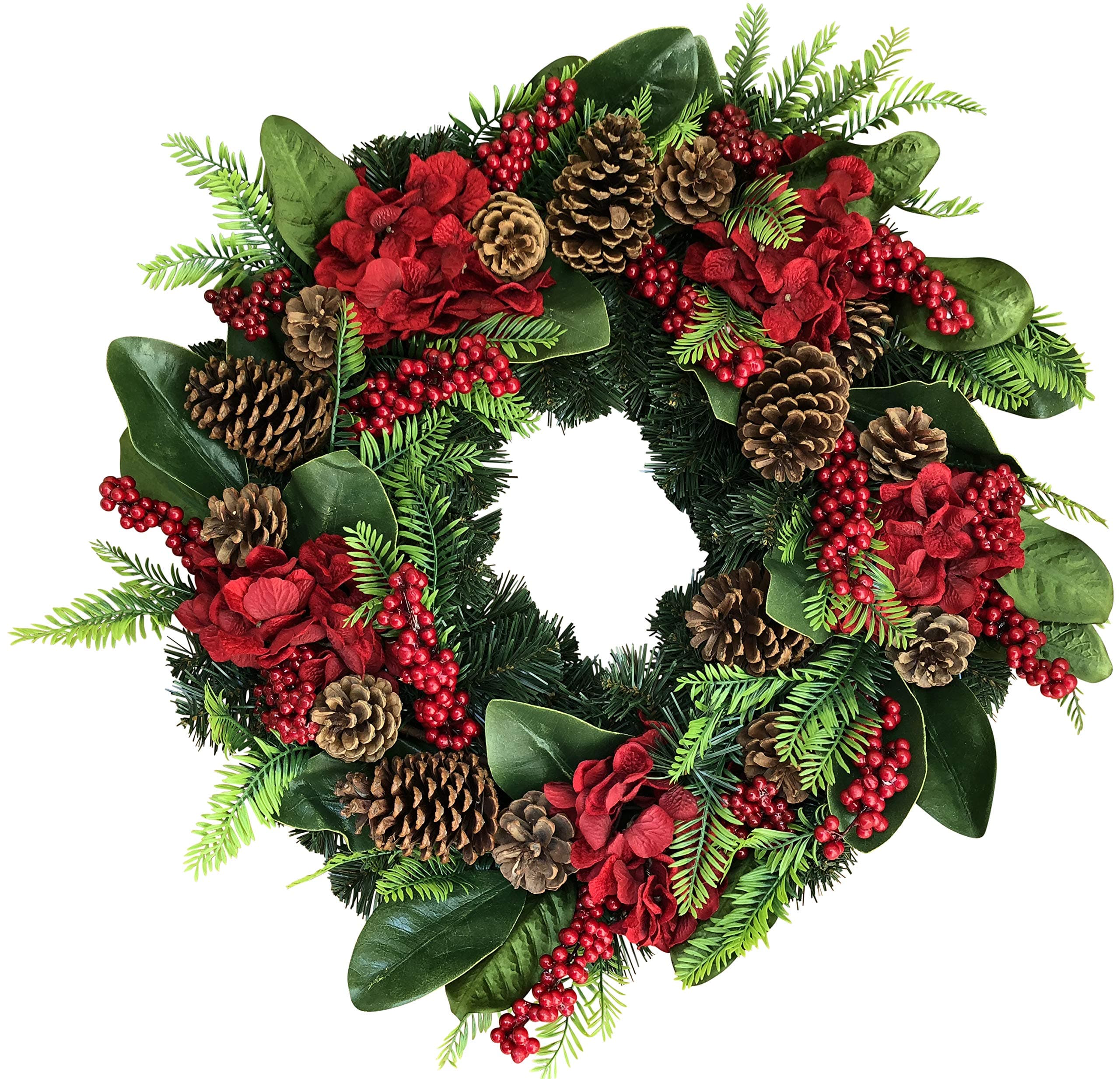 The Wreath Depot Arietta Winter Wreath, 22 Inches, Stunning Designer Quality Transforms Winter Decor, White Gift Box Included