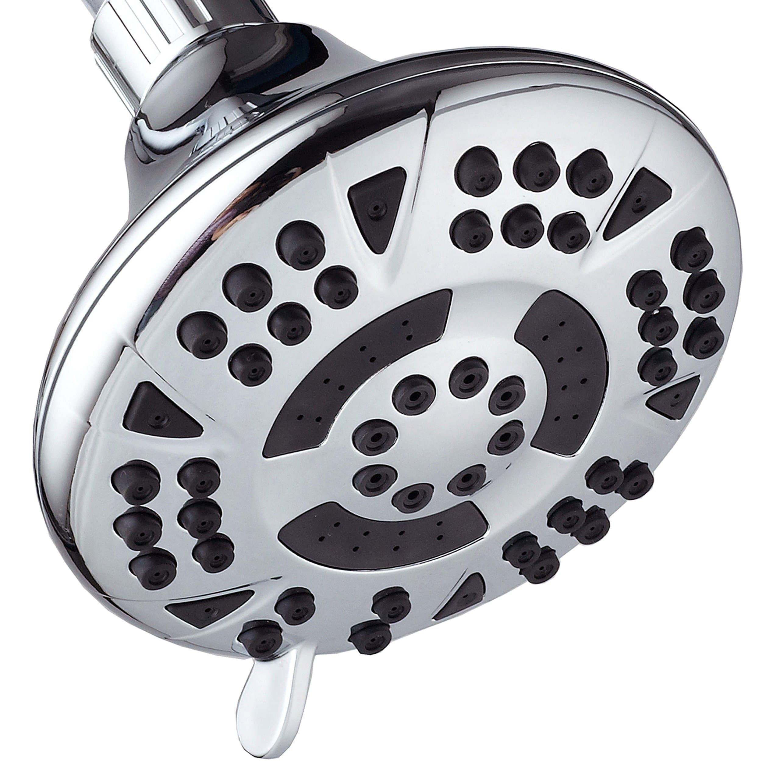 High-Pressure 6-setting 4.15-inch Shower Head for the Ultimate Shower Spa Experience! / Officially Independently Tested to Meet Strict US Quality & Performance Standards