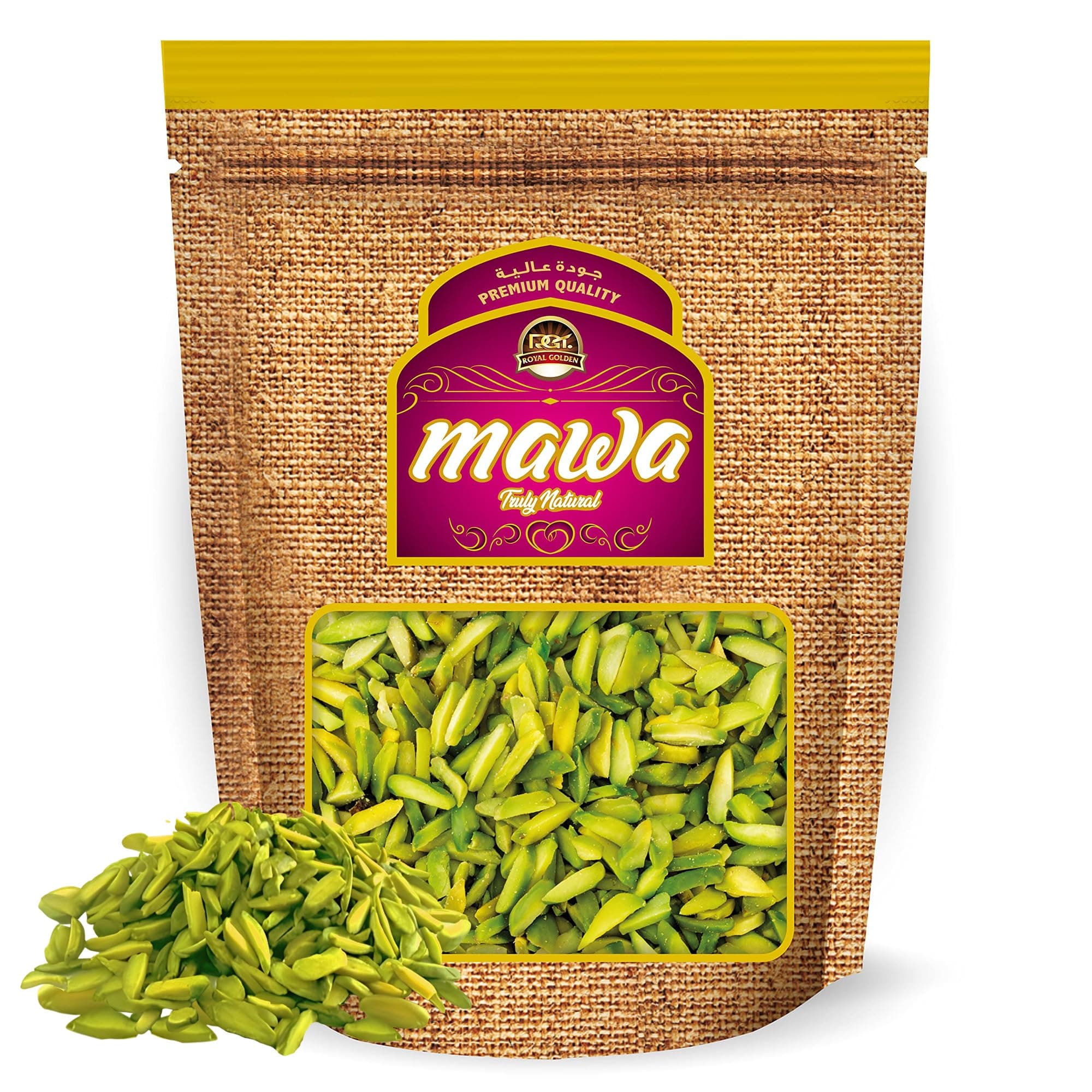 Mawa Pistachios Slivered 100g | Ideal for Snacking or for Cooking and Garnishing | Ready to Eat Snack | Plant Protein | Keto Friendly | Gluten Free | Resealable Zipper Pouch