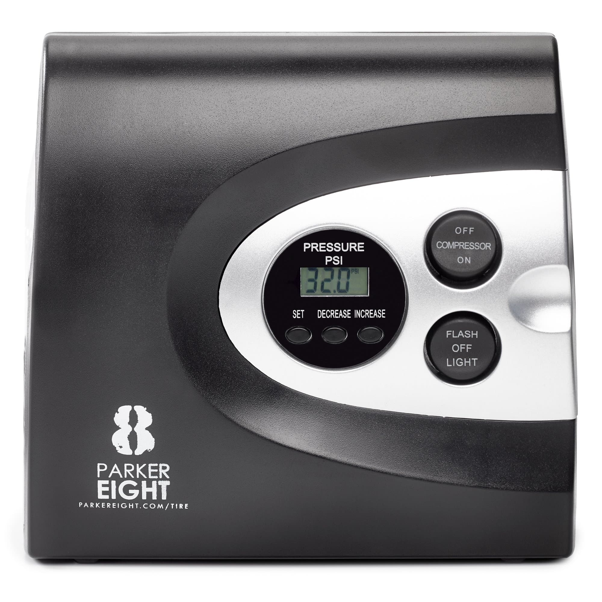 Auto Digital Tire Inflator from Parker 8 – Electric 12v DC Portable Air Compressor - Pump Automobile Tires up to 150 Psi - Always be Prepared w/Easy Storage in Car - Bright Easy to Read LED Display