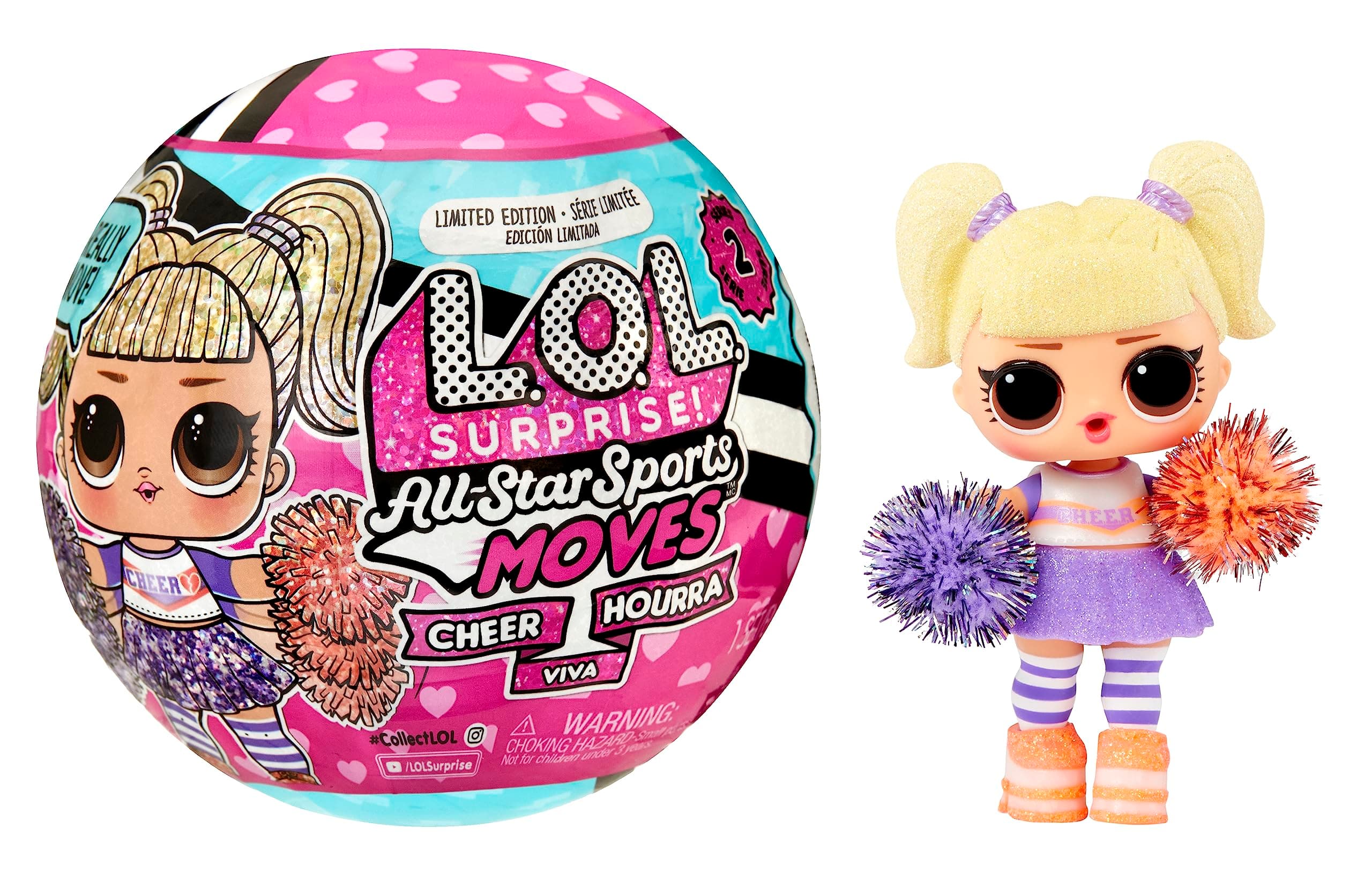 L.O.L. Surprise! All Star Sports Moves - Cheer Series - Limited Edition Collactable Doll - Cheerleading Dolls with Surprise Mix and Match Outfits, Shoes and Accessories - For Girls and Boys Ages 4+