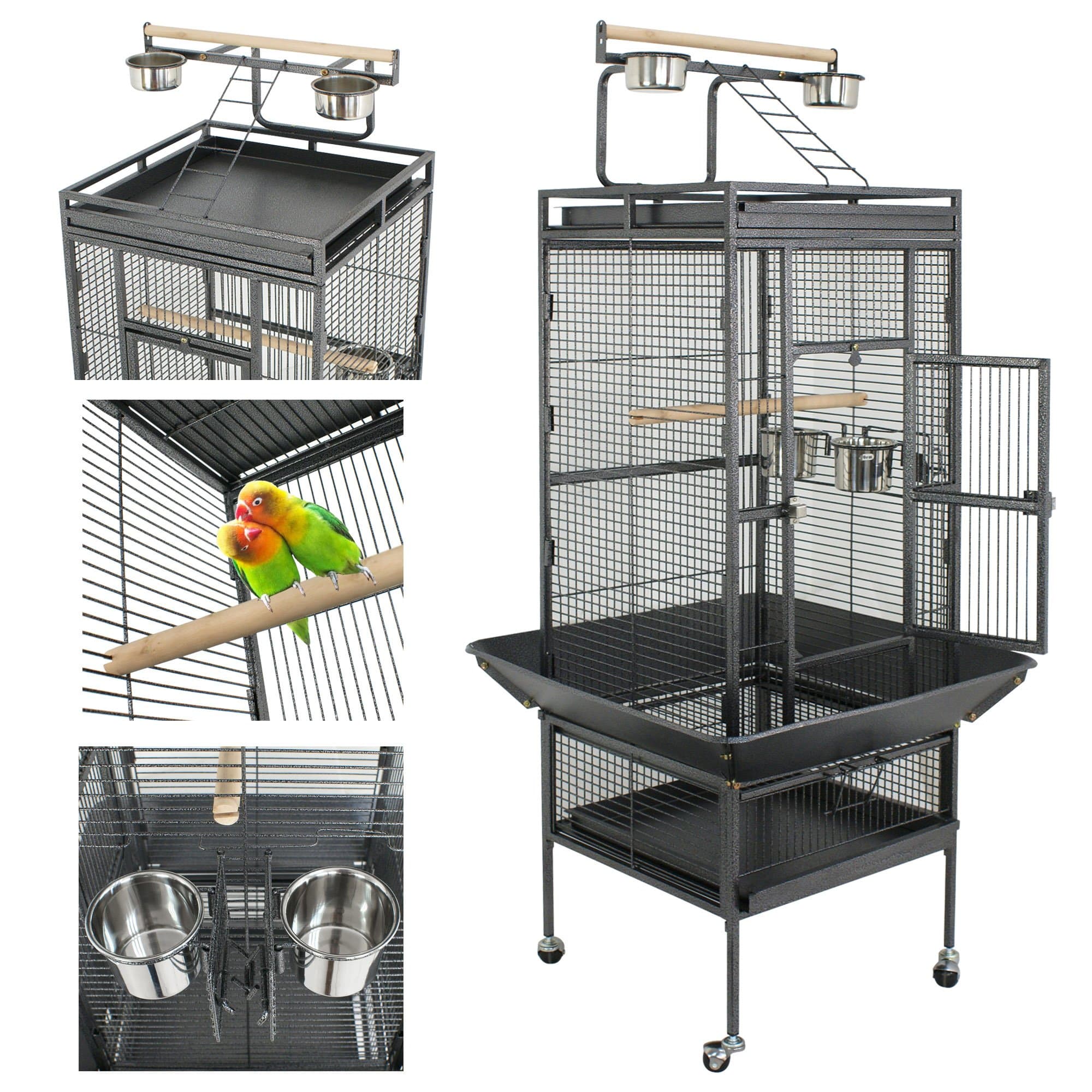 Super Deal 53"/61"/68" Extra Large Bird Cage w/ Play Top Parrot Chinchilla Cage Macaw Cockatiel Cockatoo Pet House, 61 inch