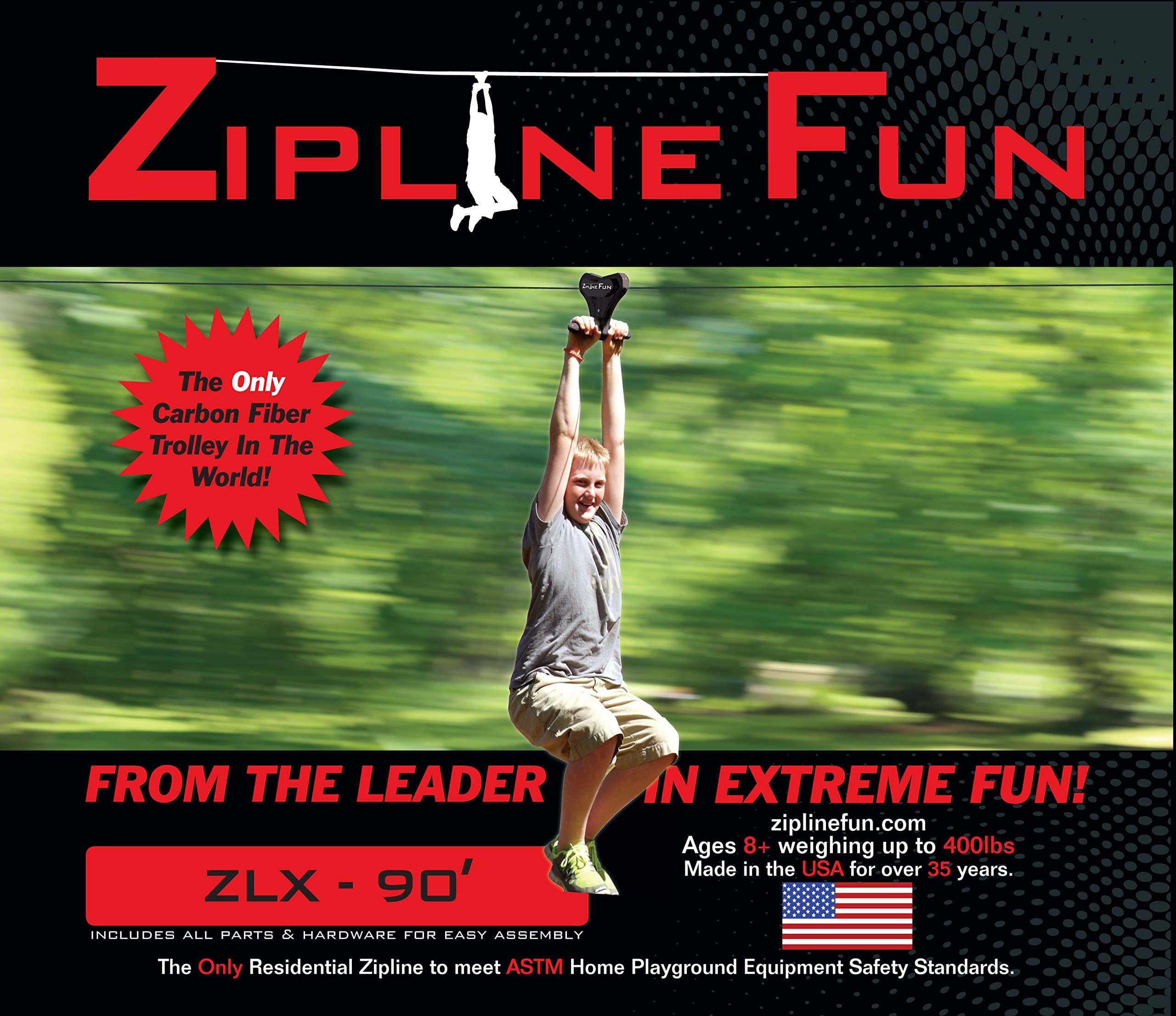 Adventure Parks ZLX Xtreme Zip Line 90'