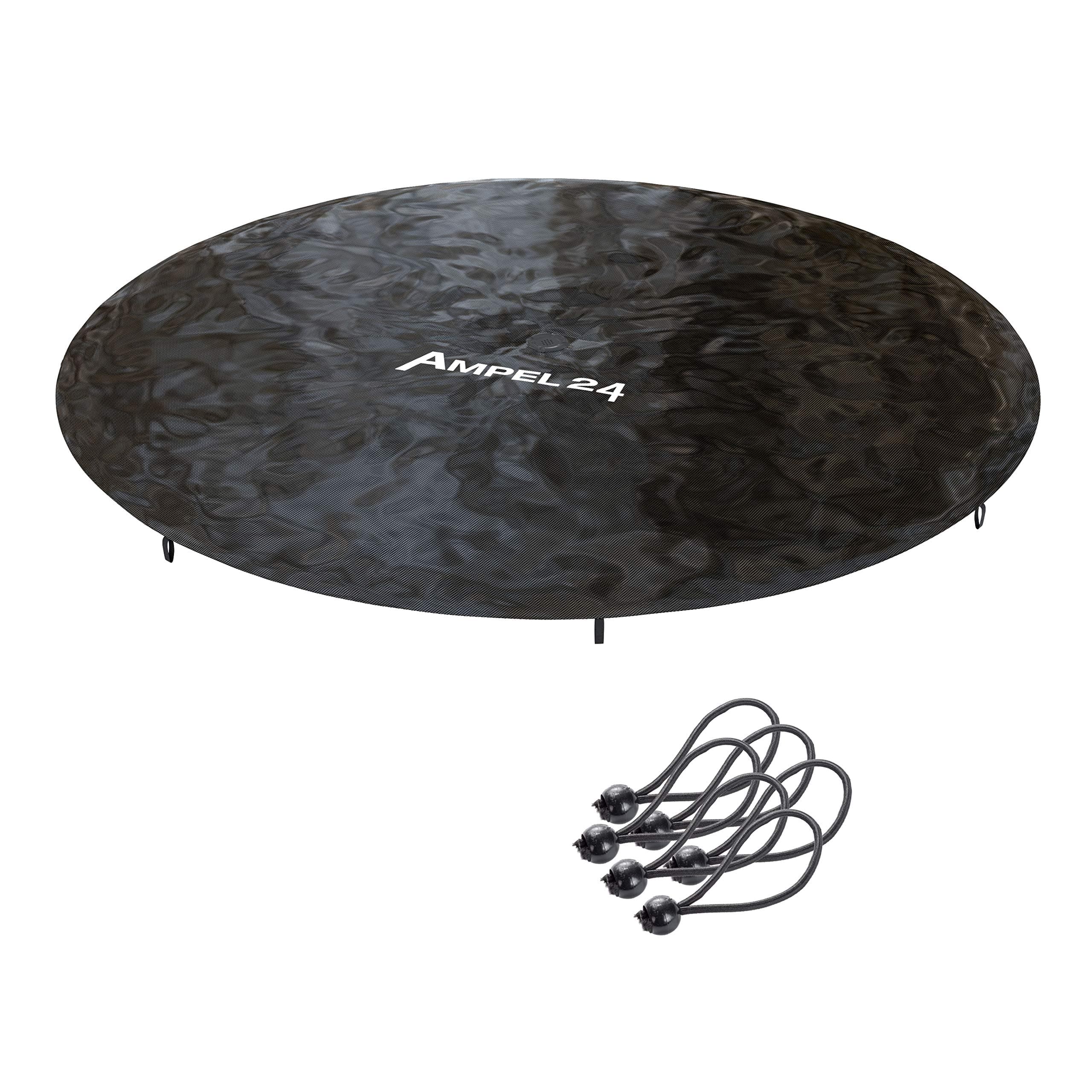 Ampel 24, Trampoline rain cover, weather-resistant cover for 8ft garden trampolines, black