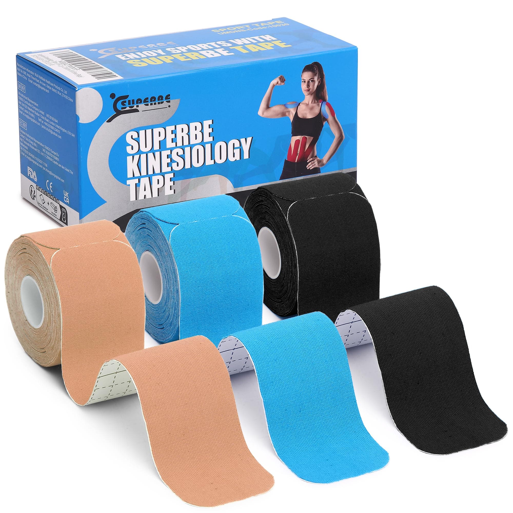 Kinesiology Tape Precut - K Taping Strips - Cintas Kinesiologicas for Pain Re...