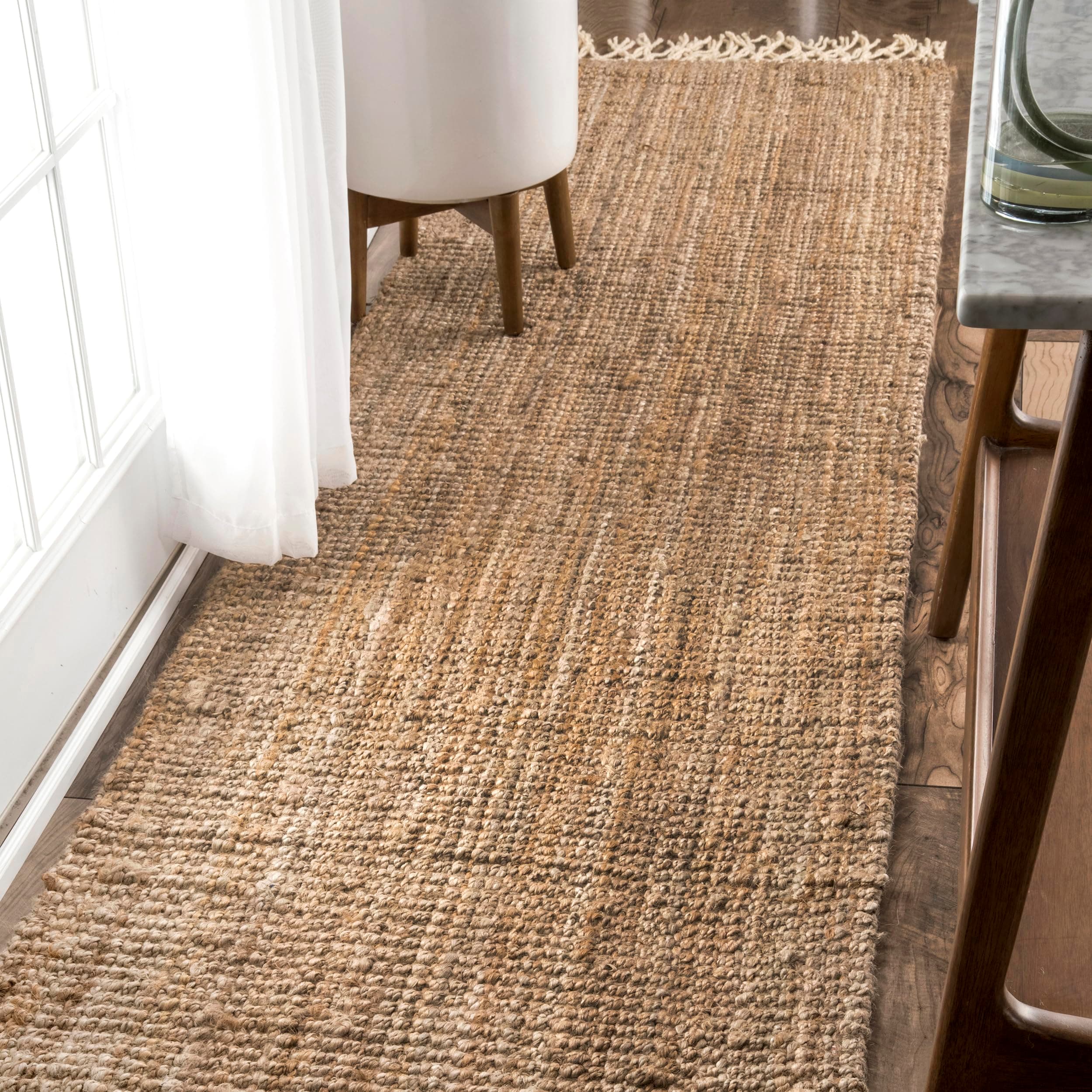 Nuloom Raleigh Natural, 2'6" x 6', Handmade, Jute & Wool, Soft and Textured, High Traffic, Stain Resistant, Easy Clean, Durable Runner for Bedroom, Living Room, Dining Space, Den, Foyer, Entryway