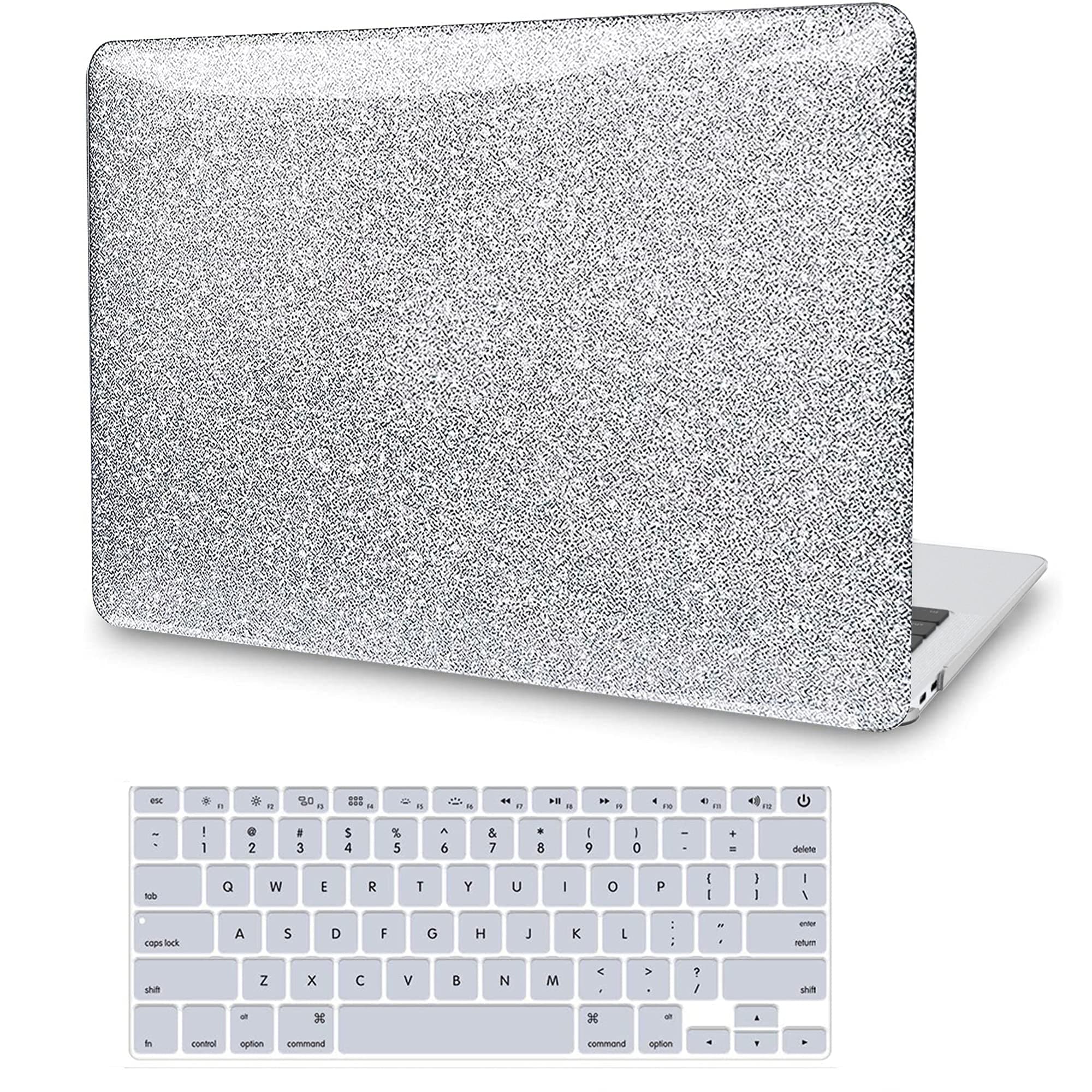 G JGOO Compatible with MacBook Air 13.6 Inch Case 2021 2020 2019 2018 Release M1 A2337 A2179 A1932, MacBook Air 2020 Case with Touch ID, Glitter Hard Shell Case + Keyboard Cover Mac Air 13 Retina