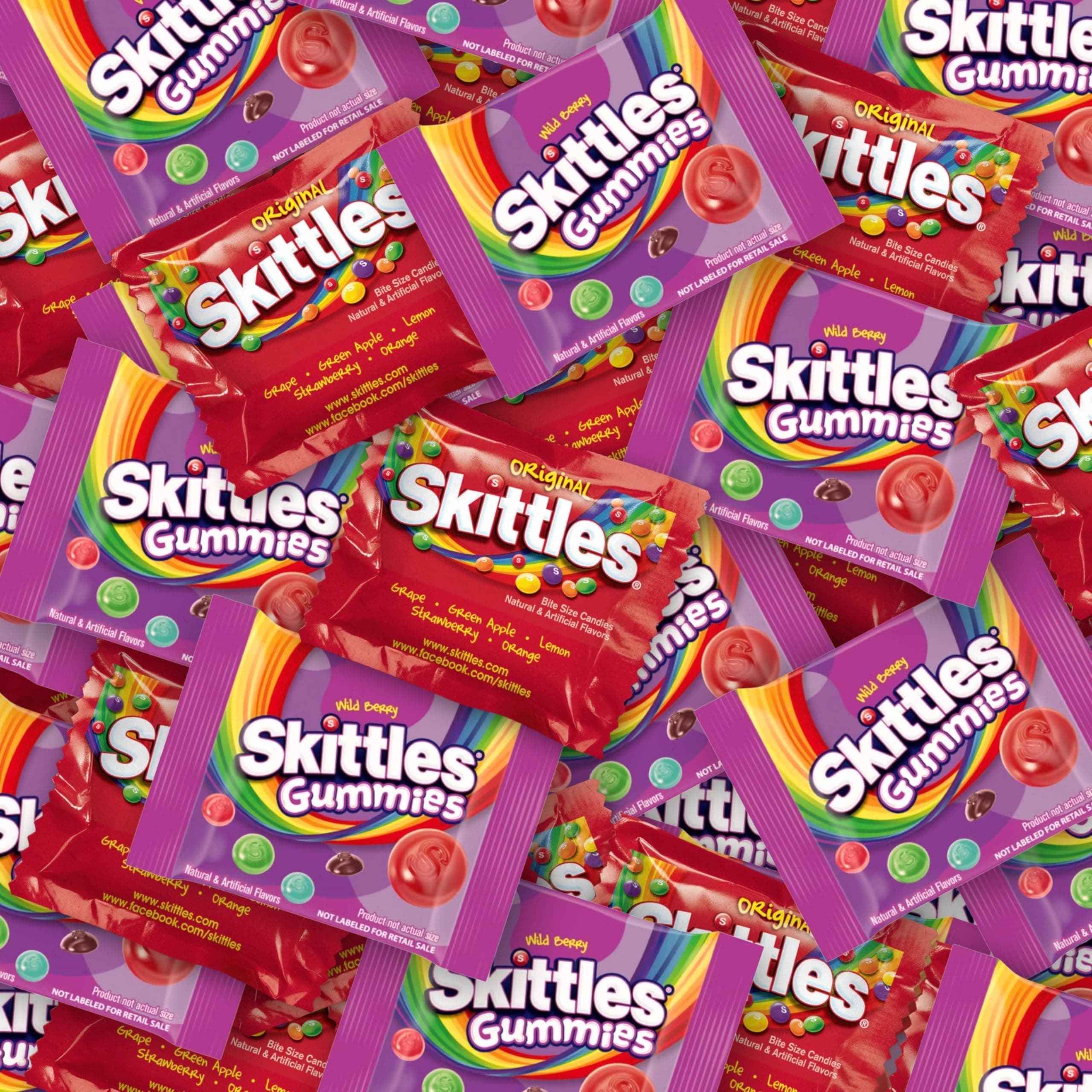 X SKITTLES COLLAB Bulk Wild Berry & Original Favor 80+ Bite Size Packs Individually Wrapped Party Candy Assortment 3Lb (48 Oz)