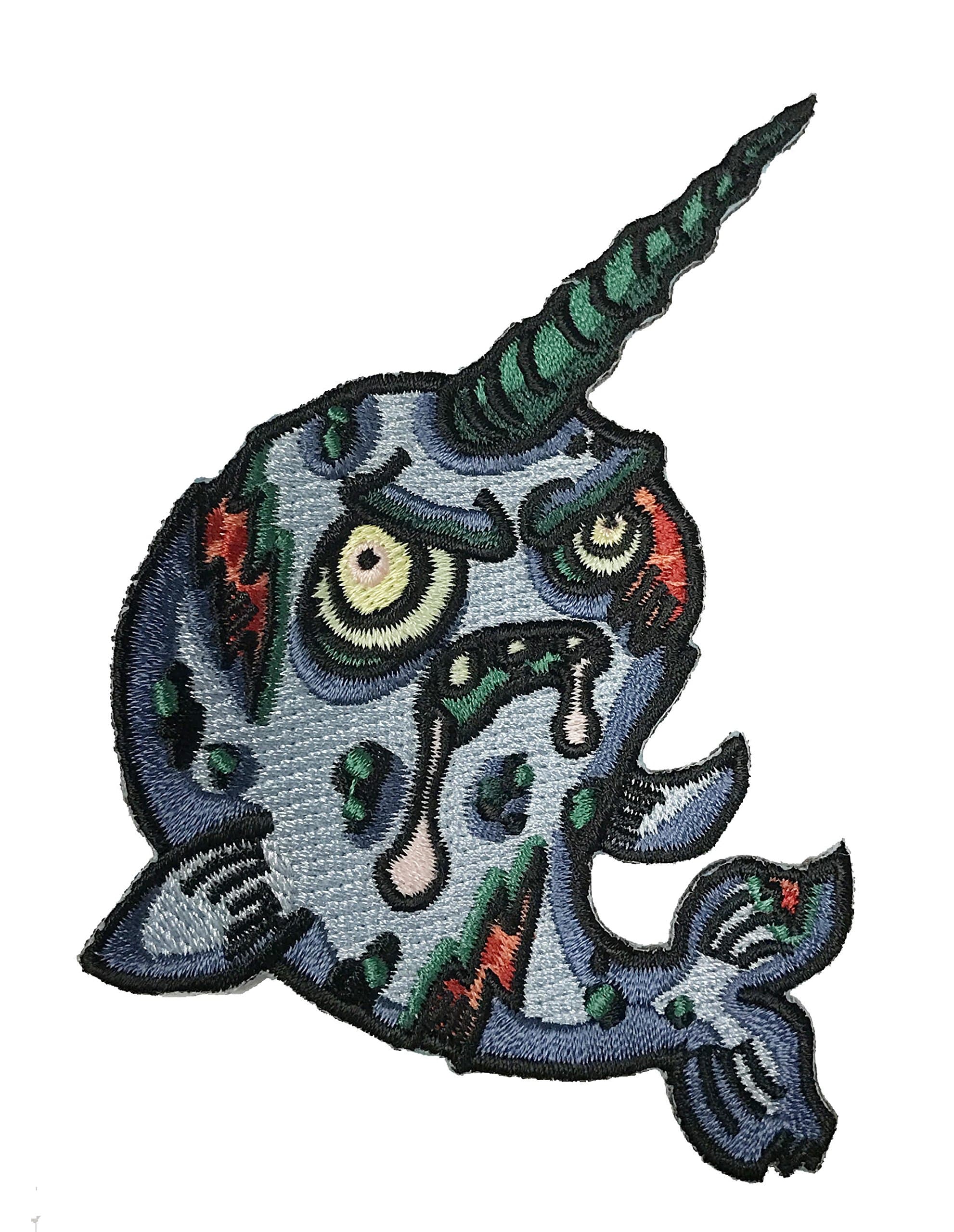 "Dead Zombie Narwhal" Iron On Patch