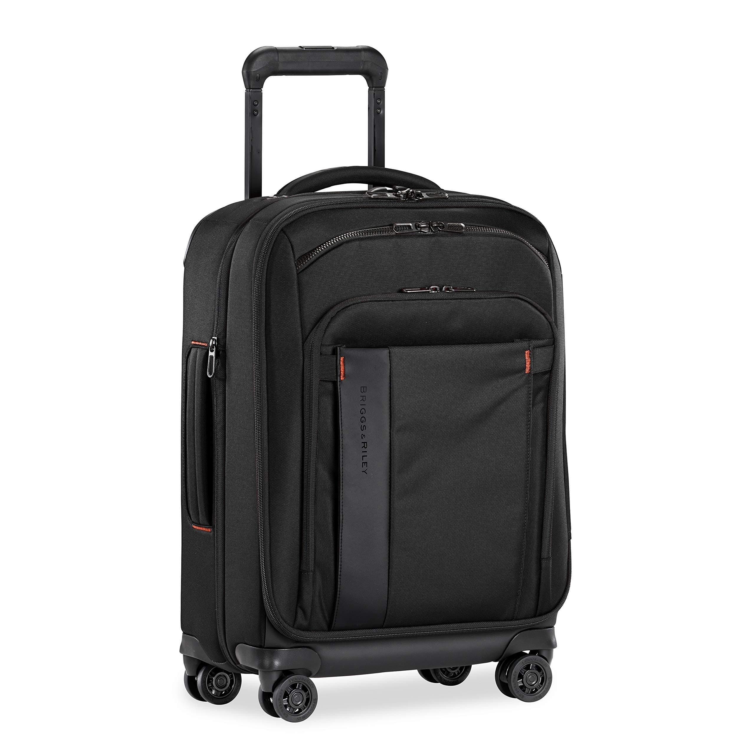 International 21" Carry On Expandable Spinner - Luggage for Travel, Suitcases with Wheels, Softside Rolling Bag for Men & Women, Self-Repairing Zipper - ZDX Collection, Black