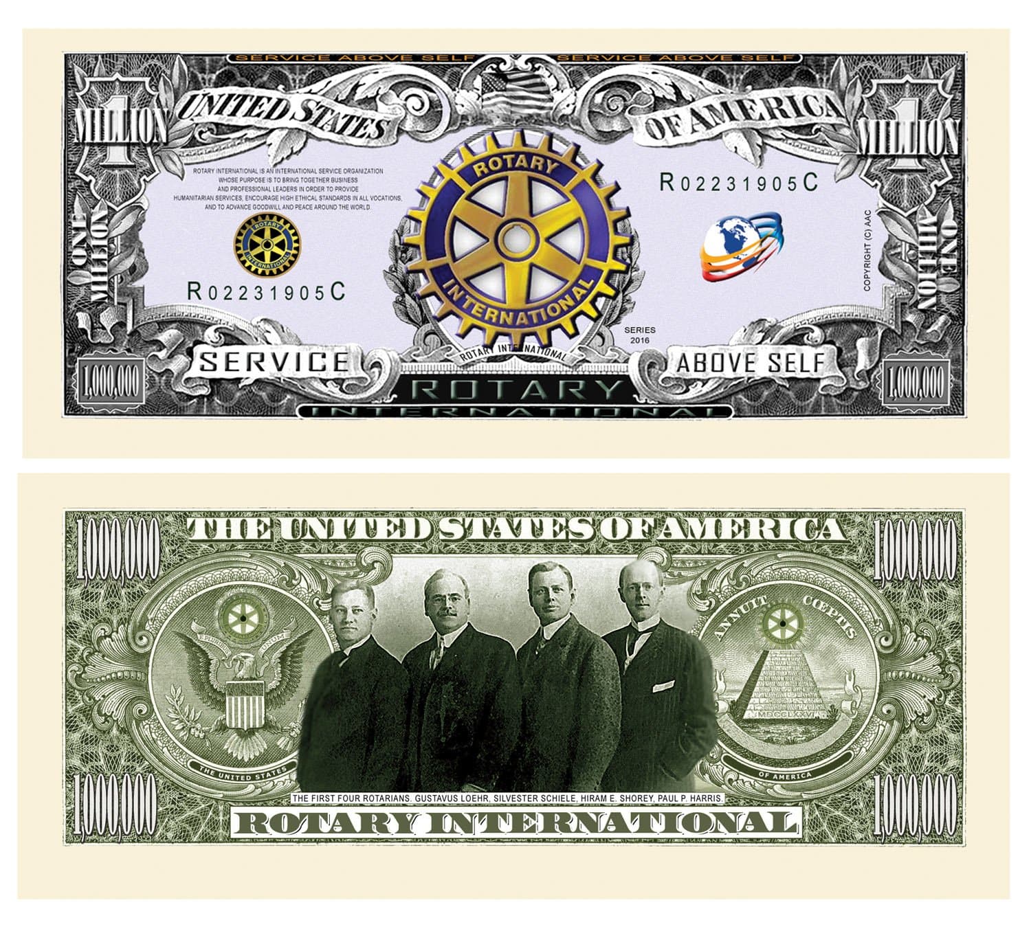 American Art ClassicsPack of 100 - Rotary Club Rotarian Million Dollar Bill - Best Gift Or Keepsake for Rotarians