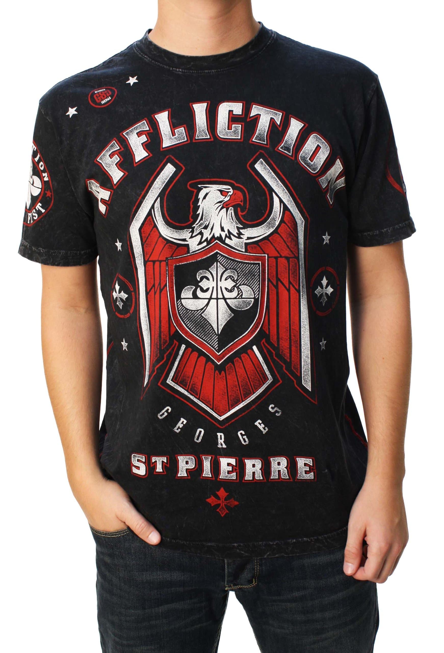 Affliction George St Pierre GSP Royal Guard UFC 167 Walk Out T-Shirt XXL Black